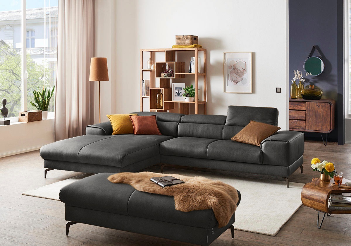 Thumbnail - W.SCHILLIG Ecksofa "piedroo, Designsofa mit tollem Sitzkomfort, elegant und bequem, L-Form", Kopfteilverstellung, wahlwe...