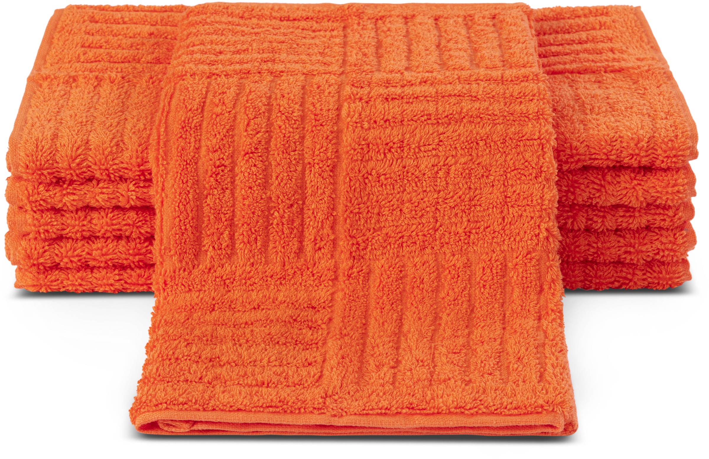 Gästehandtücher ROSS, B:30cm L:50cm, orange, Frottier, Frottier, Handtücher, "CARRE", 100% Baumwolle, Rippenstruktur, große Farbauswahl