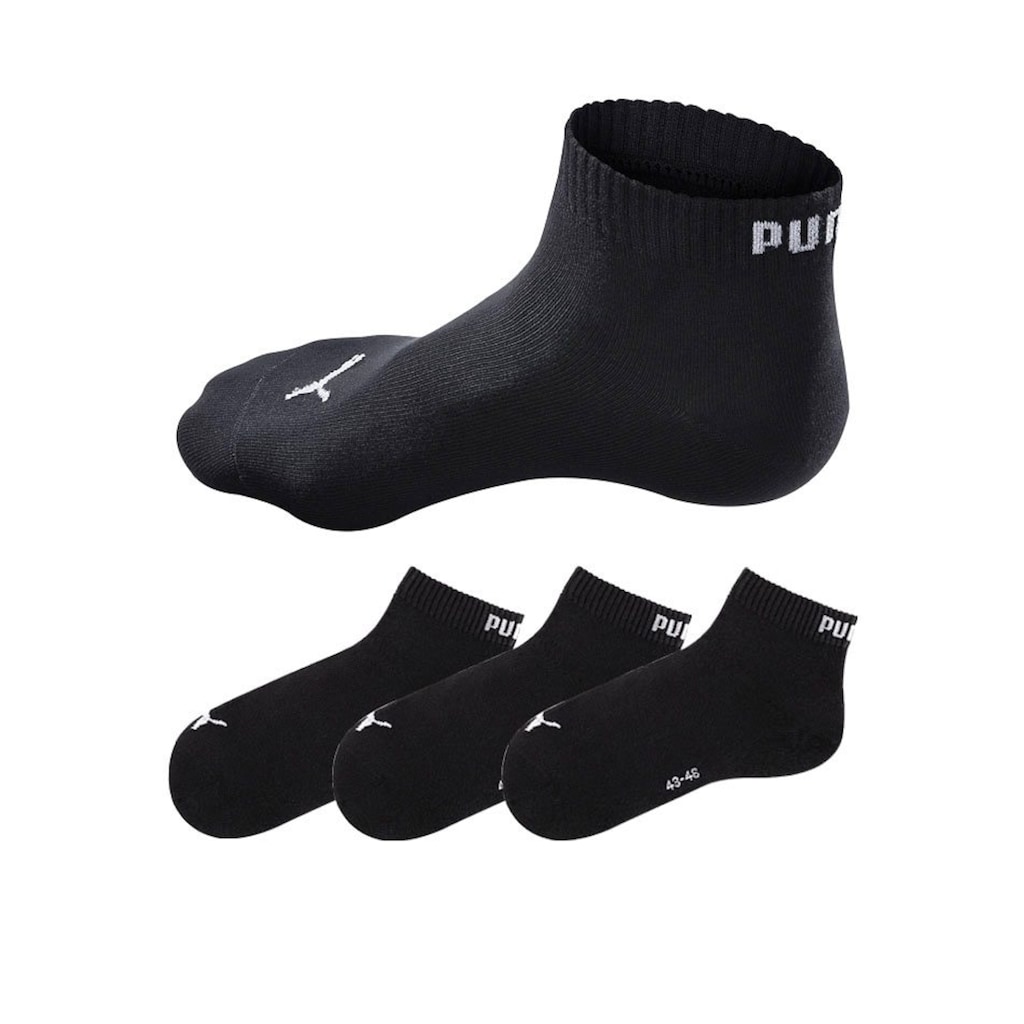 PUMA Kurzsocken, (3 Paar), mit Rippbündchen