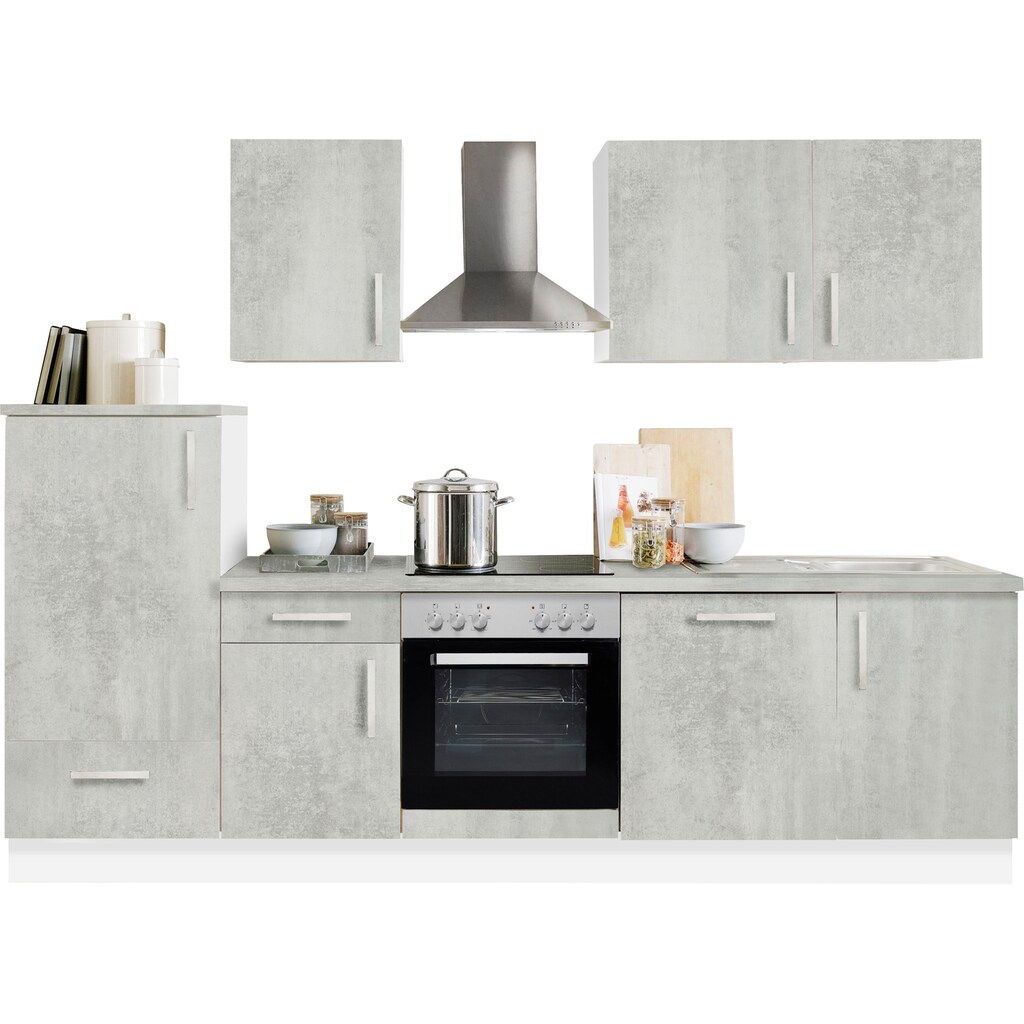 Menke Küchen Küchenzeile »White Premium«, Küchenzeile mit E-Geräten, Breite 280 cm