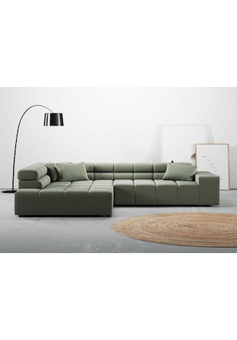 Ecksofa »Ancona incl. Kopfteilverstellung, Zierkissen B/T/H: 319/210/70 cm«