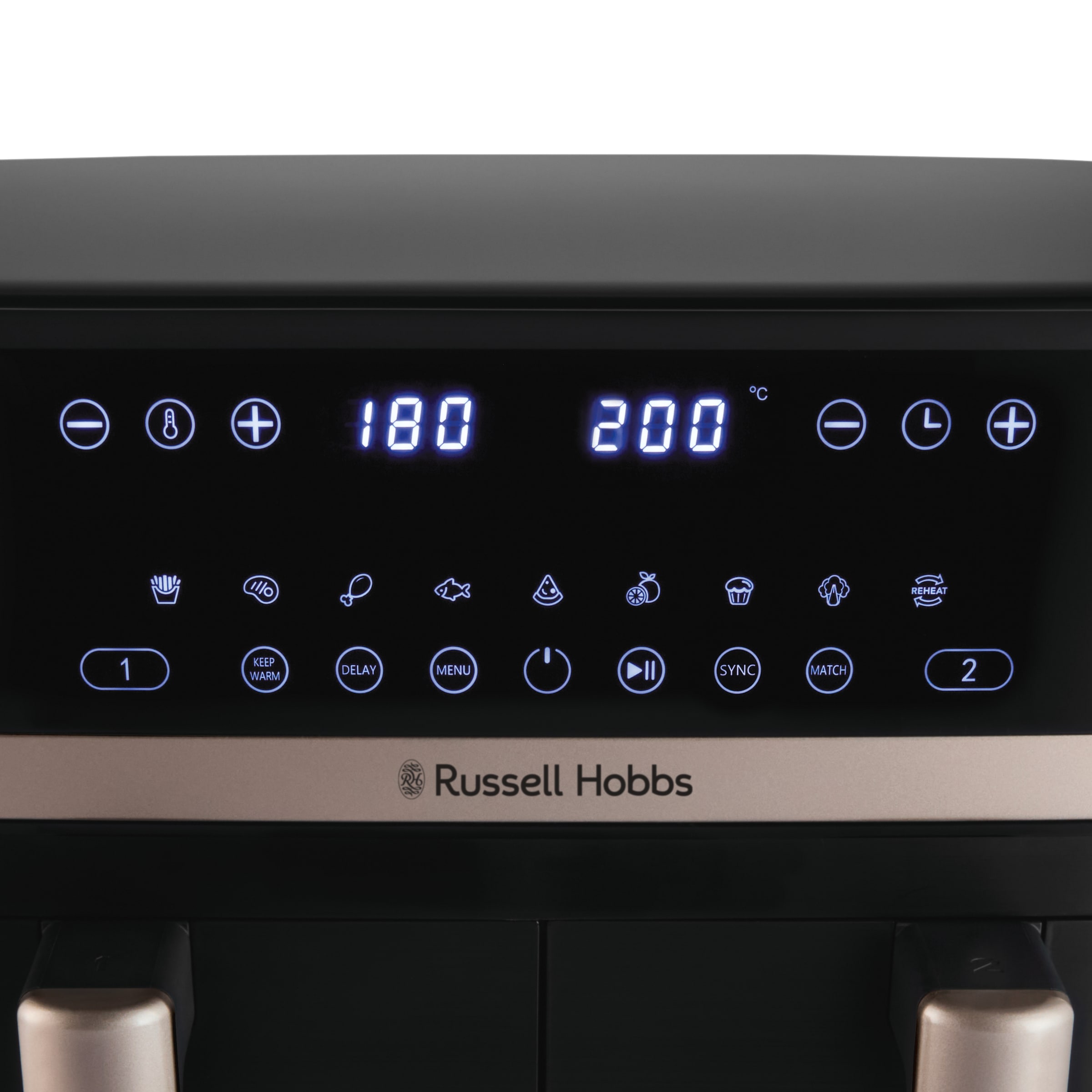 RUSSELL HOBBS Heißluftfritteuse »27680-56 s SatisFryTM Dual basket, 4,5L«, 2800 W, Fassungsvermögen 9 l, Airfryer–wenig oder kein Öl erforderlich, 9 Programme, 4,5 L