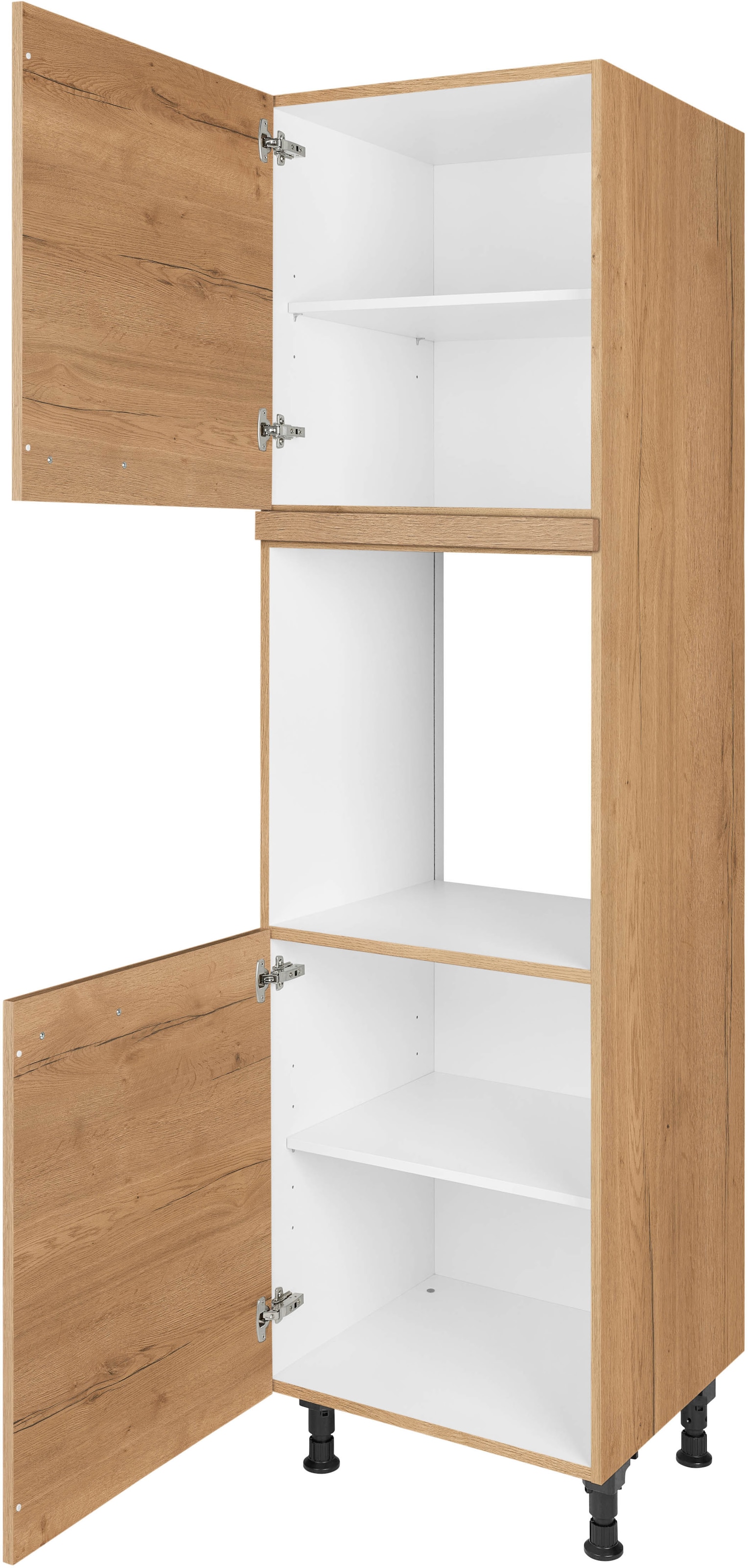 nobilia® Herdumbauschrank »"Structura", Ausrichtung wählbar, mit zwei zusätzlichen Türen,«, vormontiert, Breite/Höhe: 60/167,8 cm