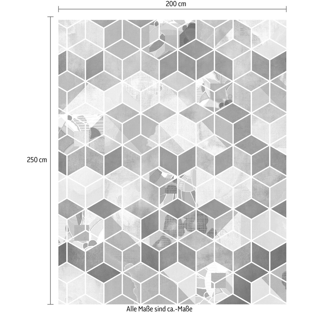 Komar Vliestapete »Geometric Blue«, 200x250 cm (Breite x Höhe), Vliestapete, 100 cm Bahnbreite