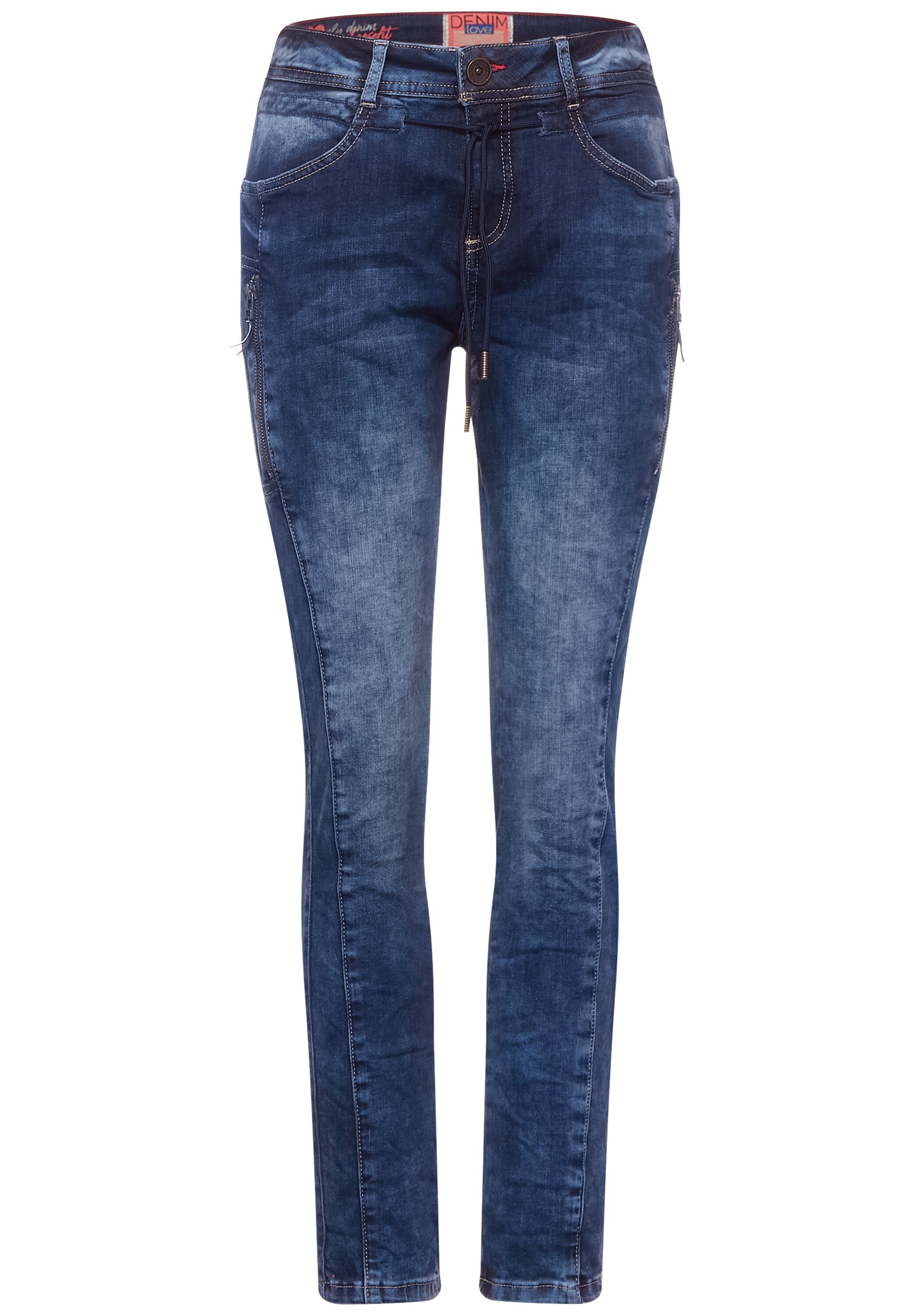 STREET ONE Loose-fit-Jeans, mit Zipper-Detail
