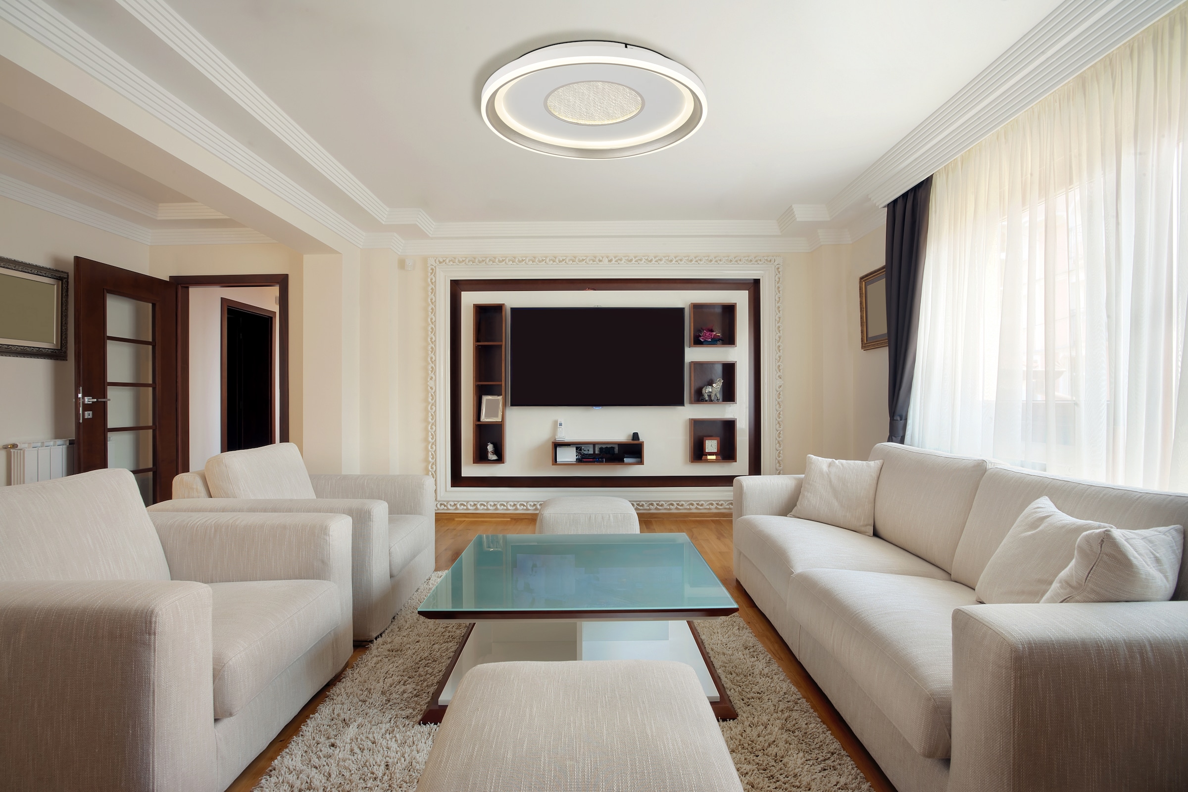 GLOBO LIGHTING LED Deckenleuchte »EILA«, Leuchtmittel LED-Modul | LED fest integriert, Deckenlampe/rund/Wohnzimmer/Schlafzimmer/modern