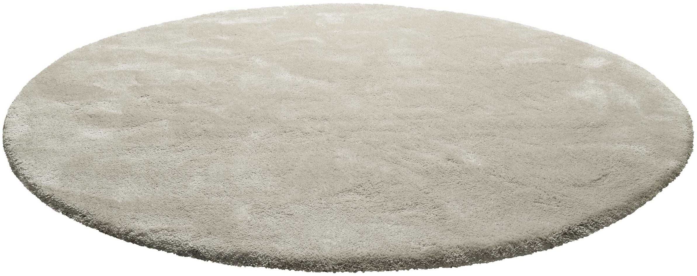 Homie Living Teppich »Pisa«, rund, 25 mm Höhe, Hochflor, Microfaser, uni, weich, Shaggy, Wohnzimmer, Schlafzimmer