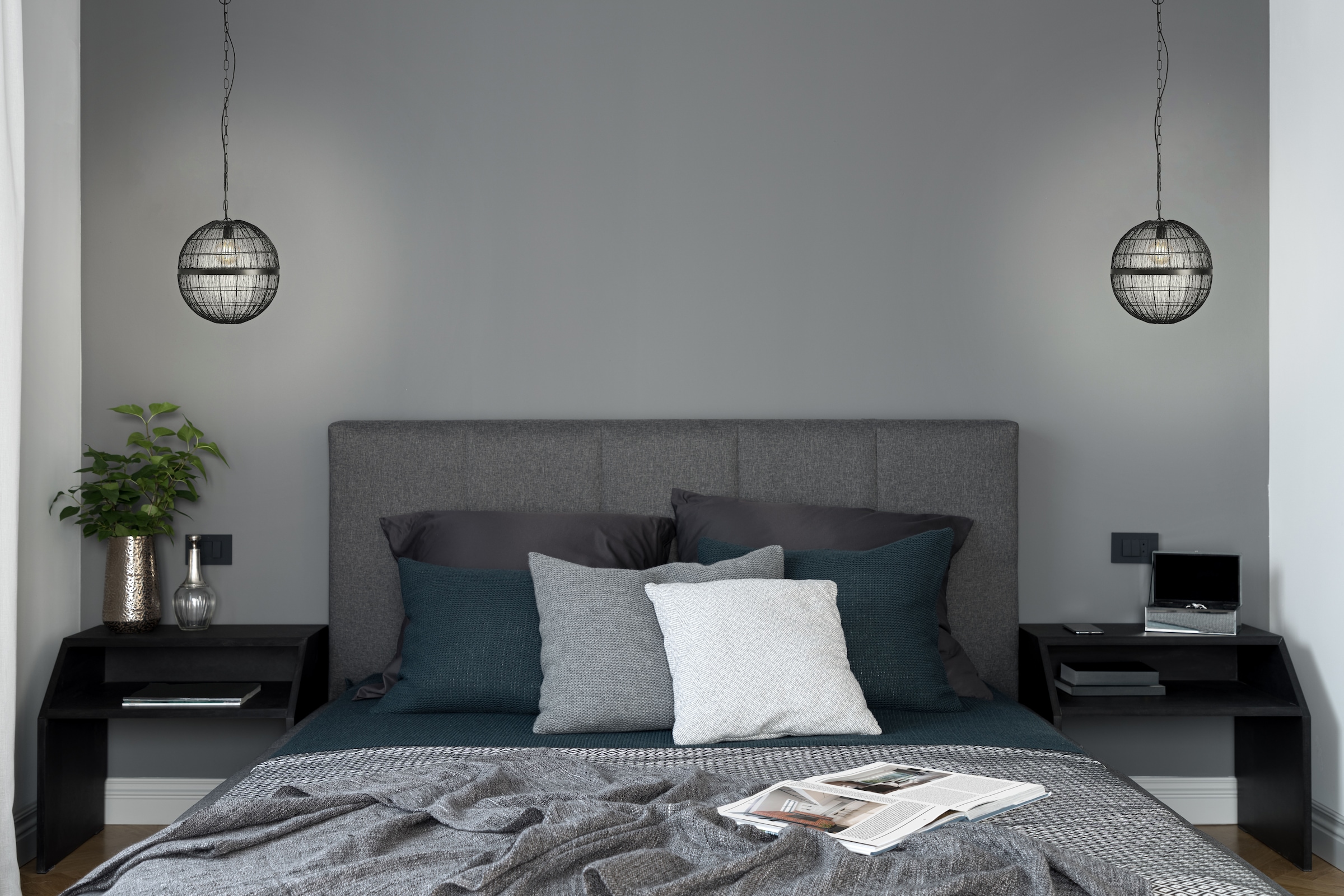 GLOBO LIGHTING Hängeleuchte »HERMI II«, Leuchtmittel E27 | ohne Leuchtmittel, Pendelleuchte / Wohnbereich / schwarz / Metallgeflecht / Kugel
