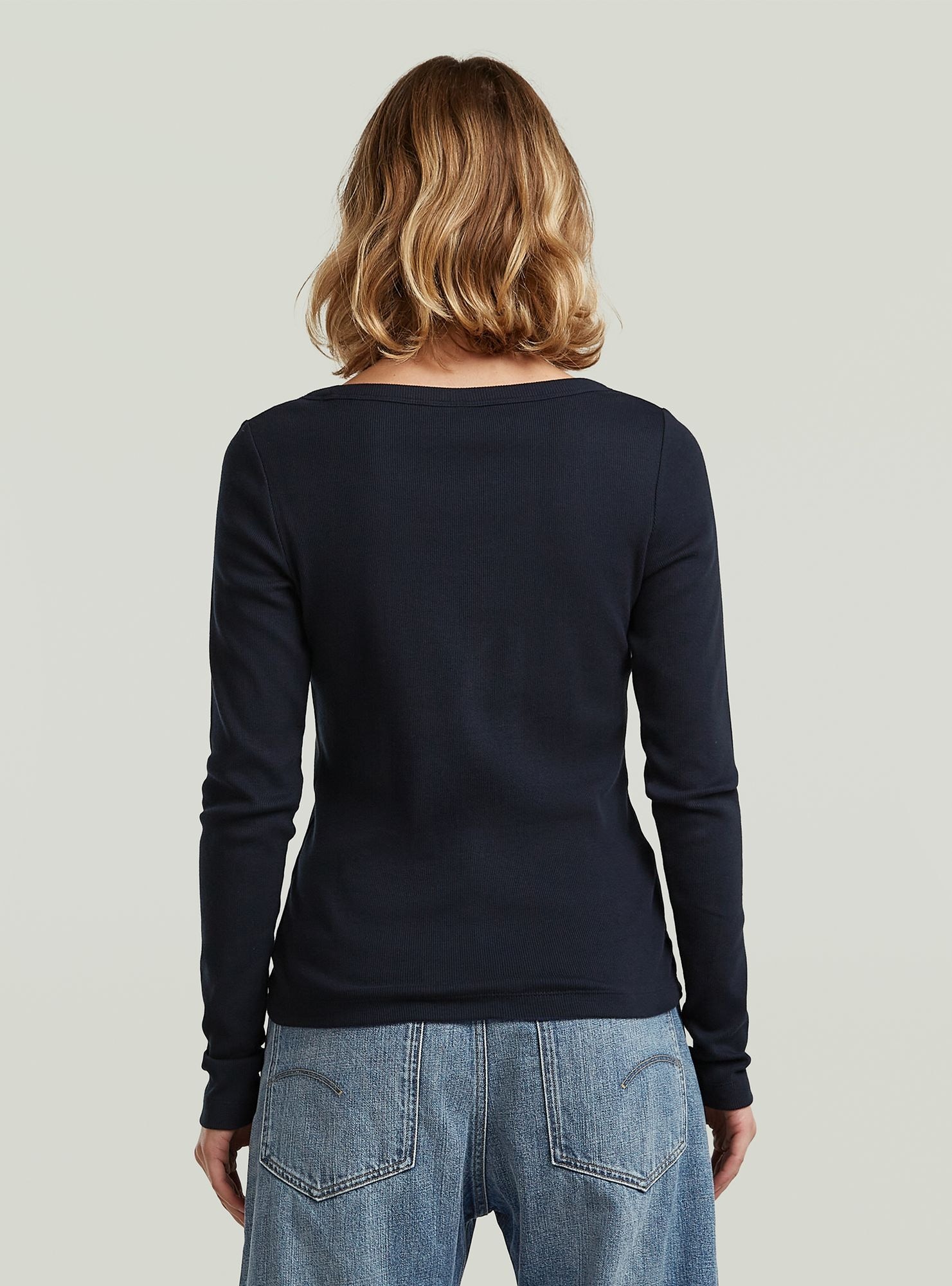 G-STAR T-Shirt »Slim Rib Open Neck T-Shirt«