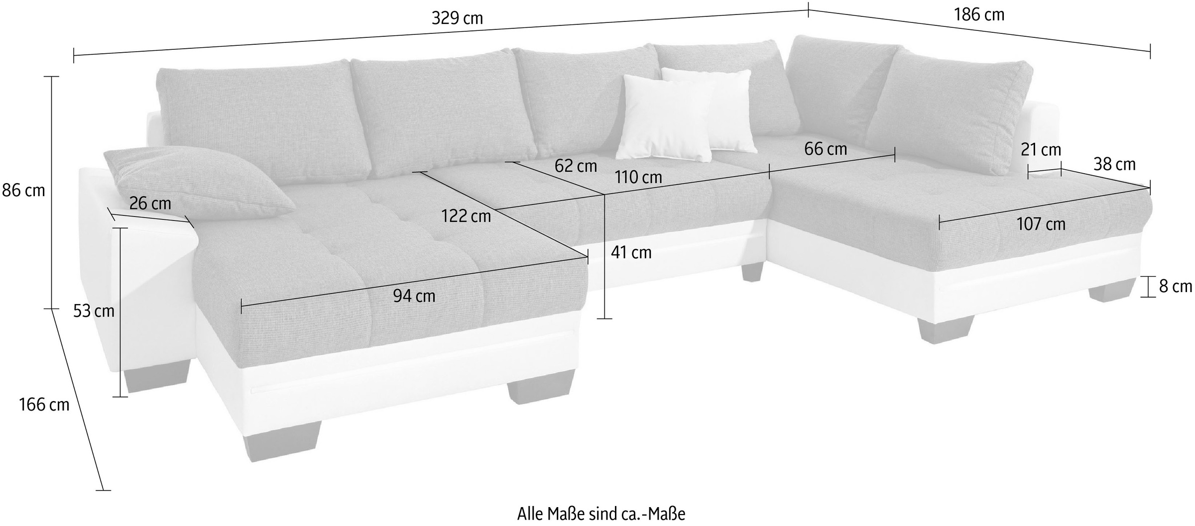 Mr. Couch Wohnlandschaft »Nikita U-Form«, wahlweise mit Kaltschaum (140kg Belastung/Sitz) und Bluetooth-Sound