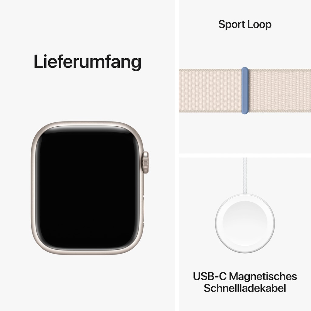 Apple Smartwatch »Watch Series 9 GPS + Cellular 45mm Aluminium One-Size«, (Watch OS 10)