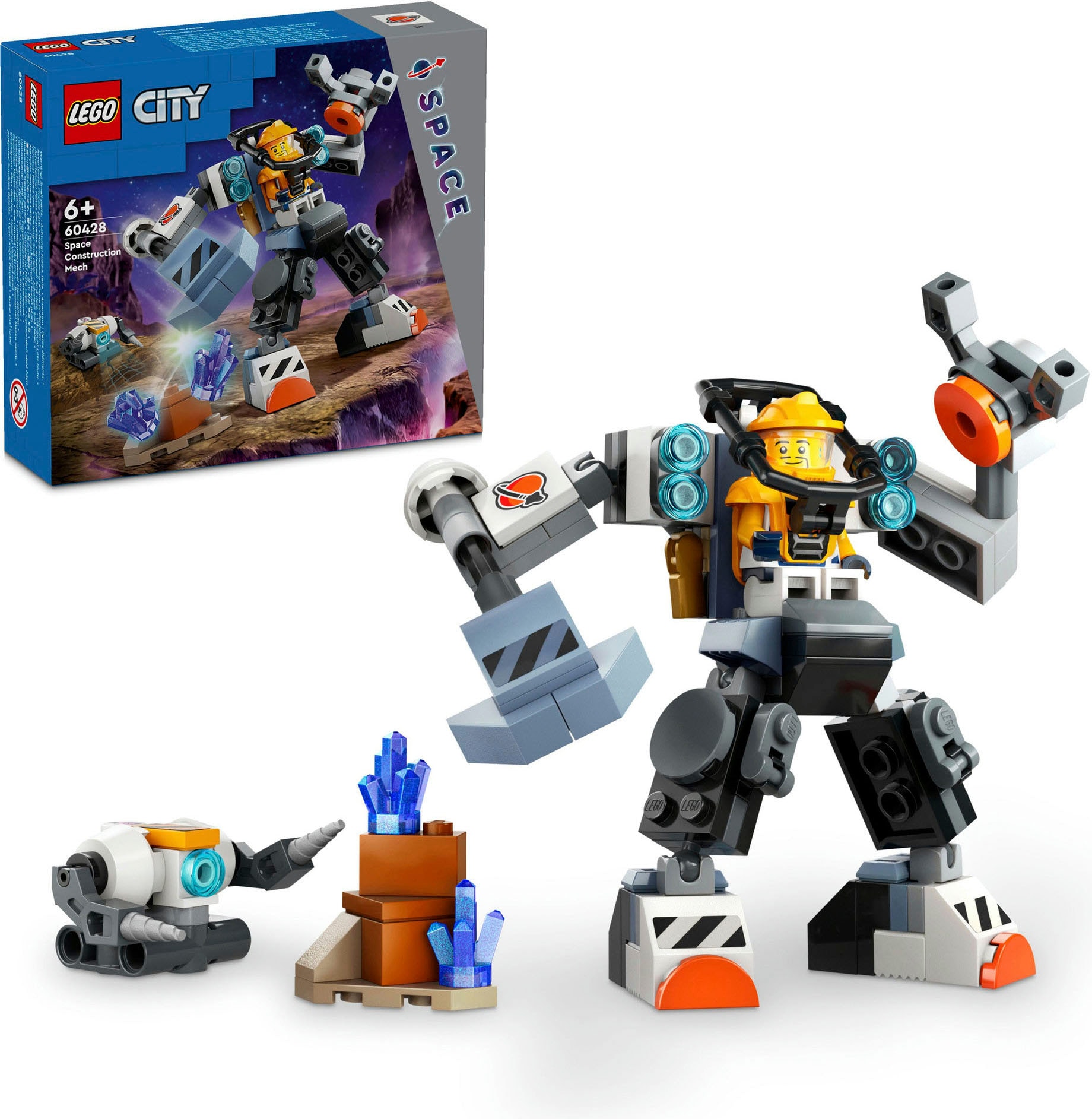 Konstruktionsspielsteine »Weltraum-Mech (60428), LEGO City«, (140 St.), Made in Europe