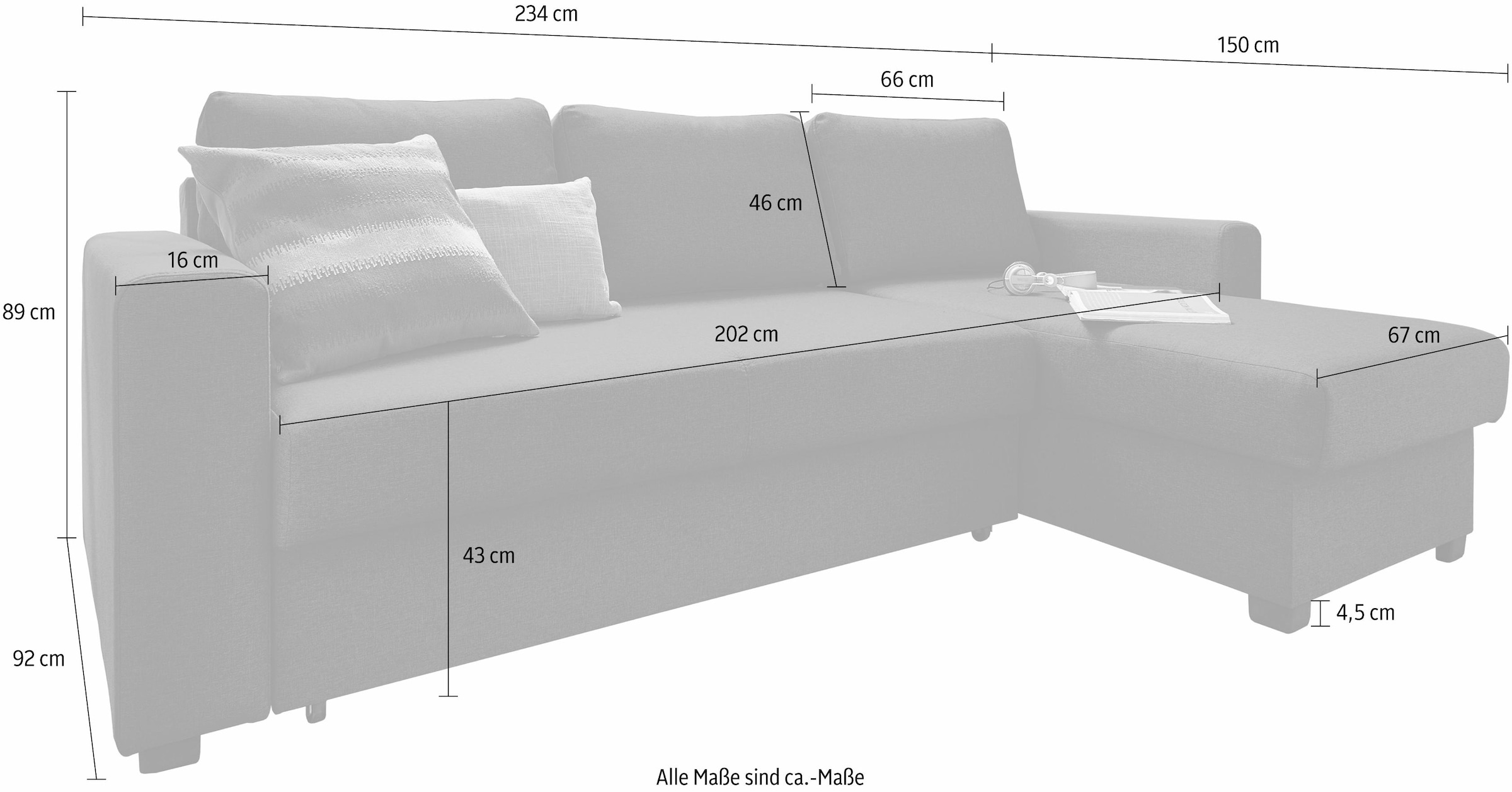 ATLANTIC home collection Ecksofa mit Bettfunktion online kaufen | BAUR