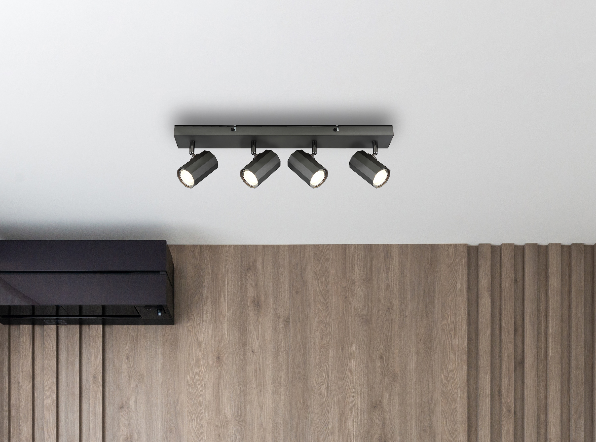 GLOBO LIGHTING Deckenstrahler »JAMES«, Leuchtmittel GU10 | ohne Leuchtmittel, Deckenspot/grau/Wohnzimmer/Flur/Schlafzimmer