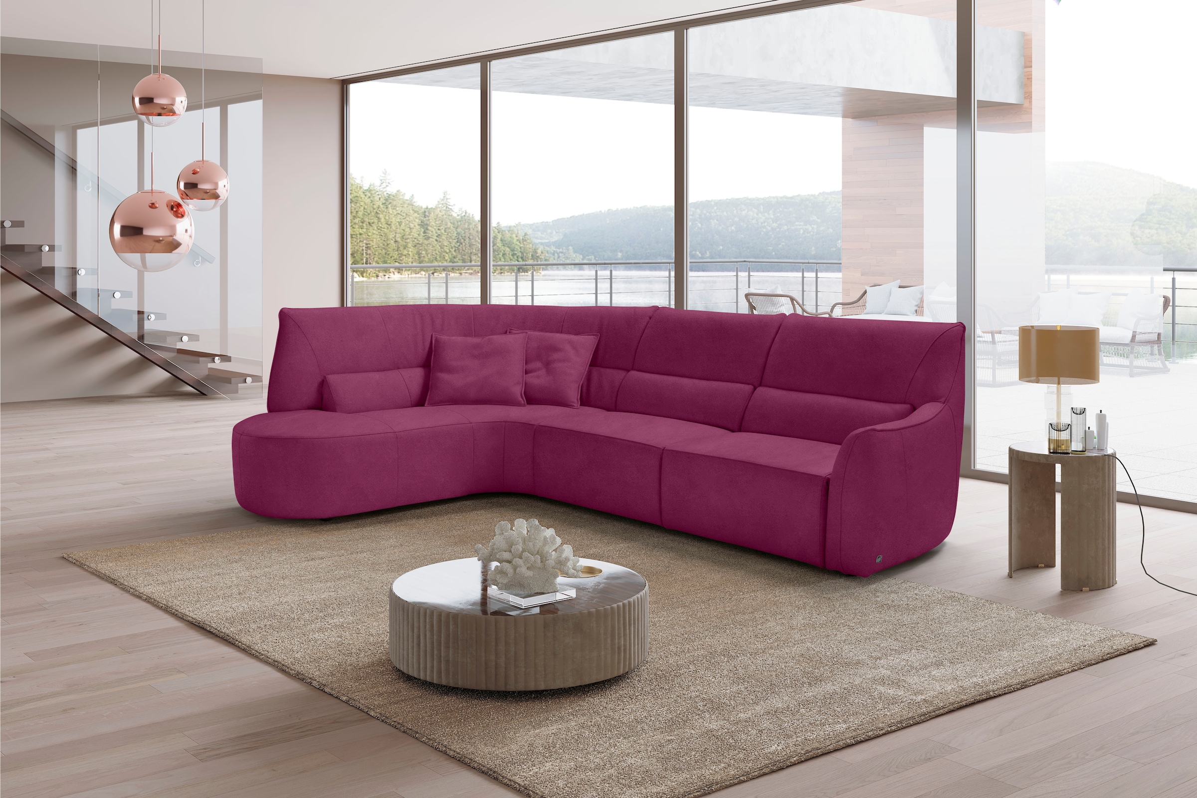 Egoitaliano Ecksofa "Puffy, extravagant & edel, Retro Designsofa, hoher Sit günstig online kaufen