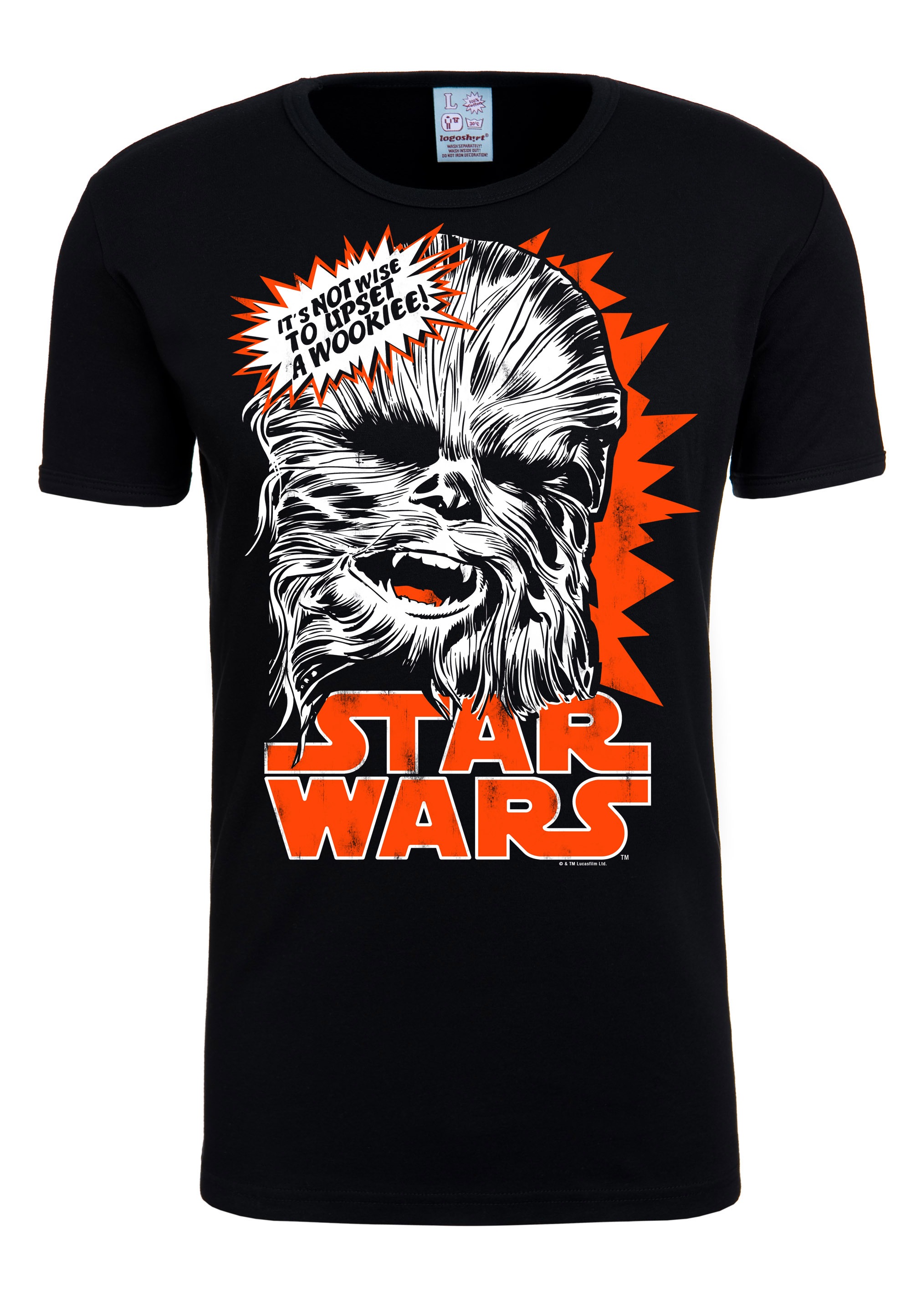 LOGOSHIRT T-Shirt »Chewbacca«, mit coolem Wookie-Print