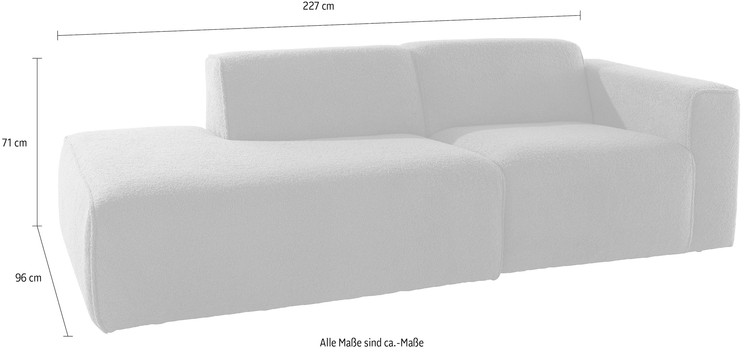 andas 2-Sitzer »Noord«, mit Kedernaht, Breite 227 cm, Cord, Struktur, Webstoff