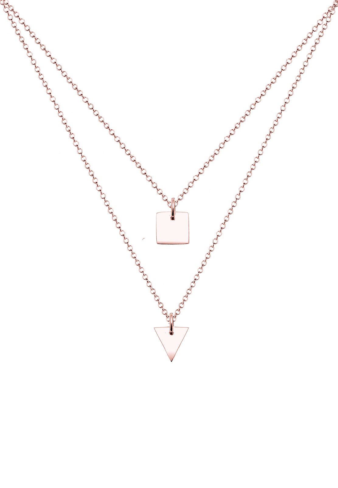 Elli Gliederkette »Dreieck Viereck Layer 925 Sterling Silber«