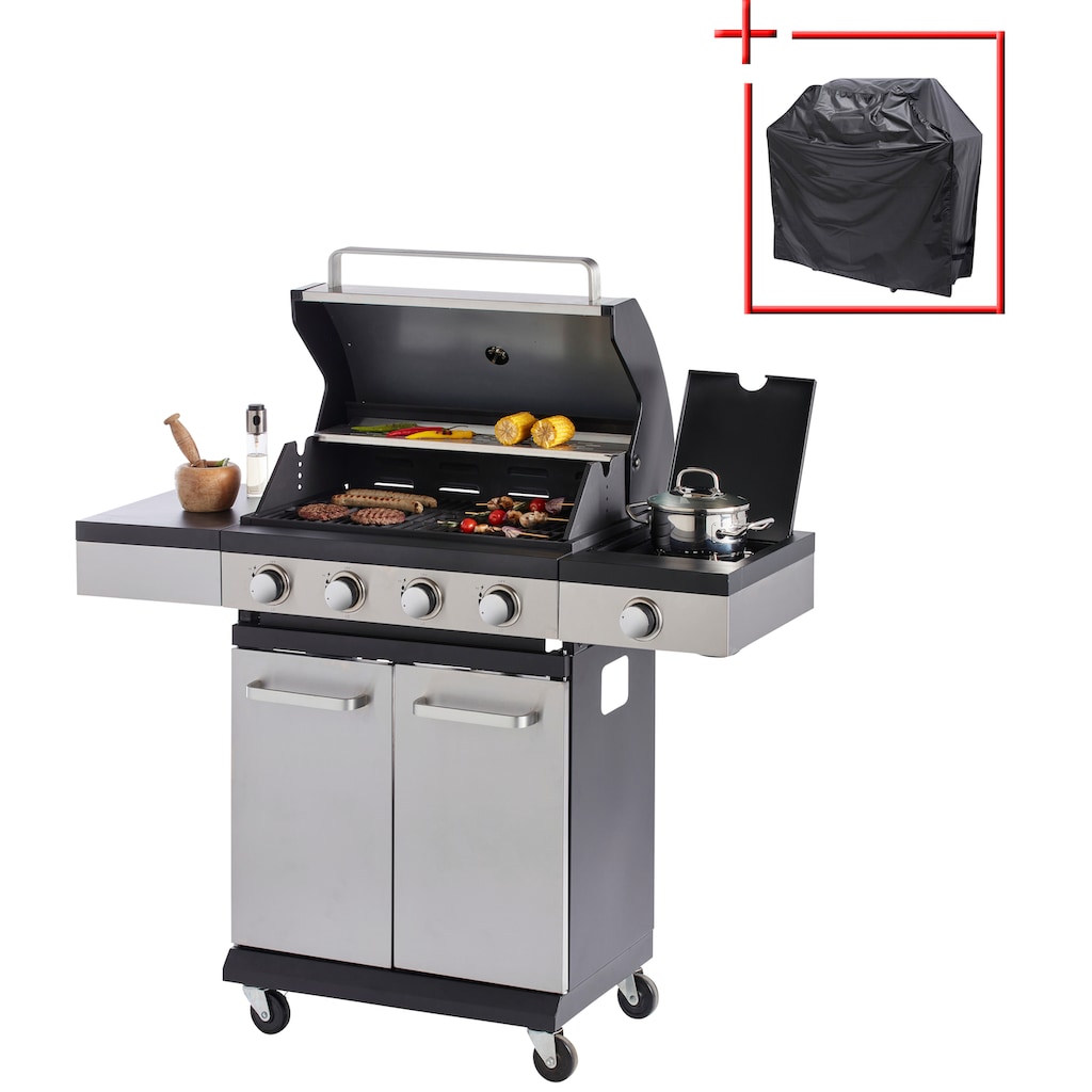 KONIFERA Gasgrill »Milano«, (Set), BxTxH: 120x44x114,5 cm, mit GRATIS-Zugabe: 1 Schutzhülle