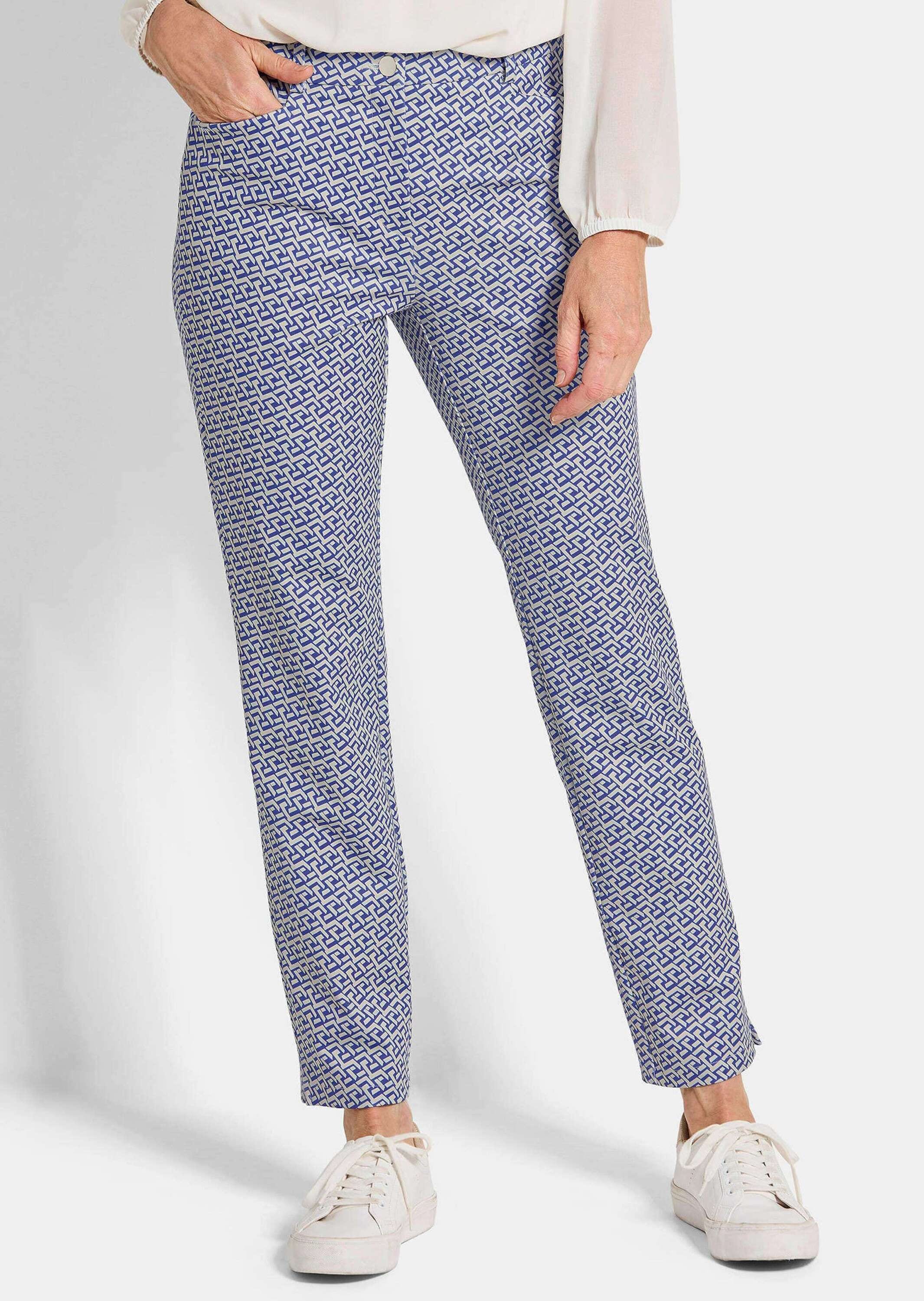 GOLDNER Stoffhose »Druckhose LOUISA in Scuba-Qualität«