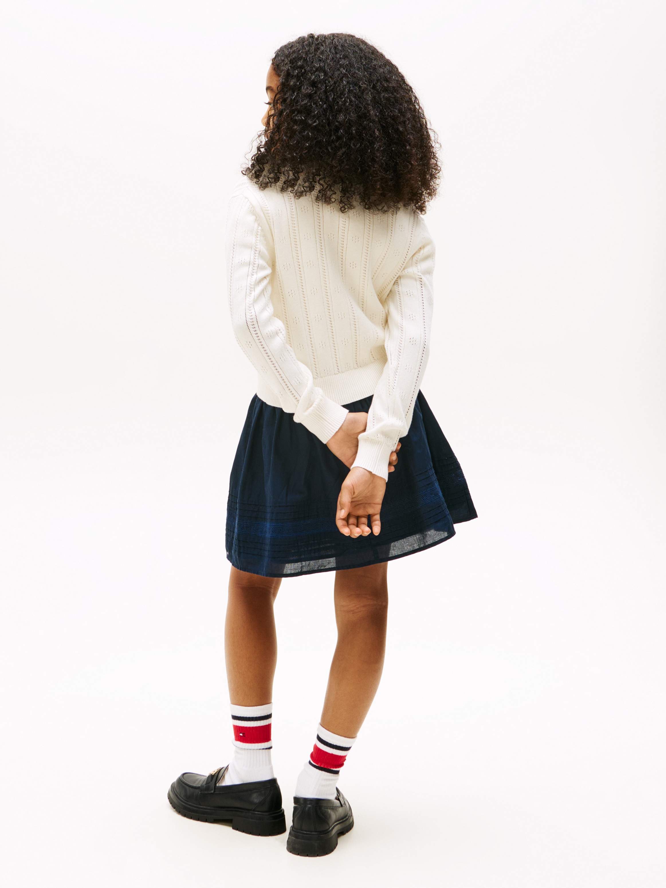Tommy Hilfiger Strickjacke »POINTELLE CARDIGAN LS«, für Kinder bis 16 Jahre, mit süßem Muster