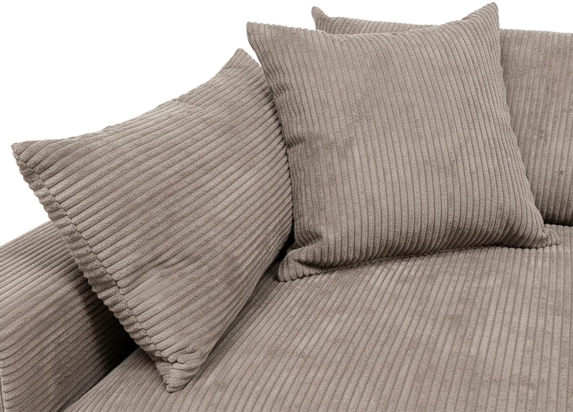 OTTO home Ecksofa »Cosy Lounge U-Form, Breite 351 cm« Mega-Sofa mit Cordstoff bezogen, mit Federkern & 5 Zierkissen