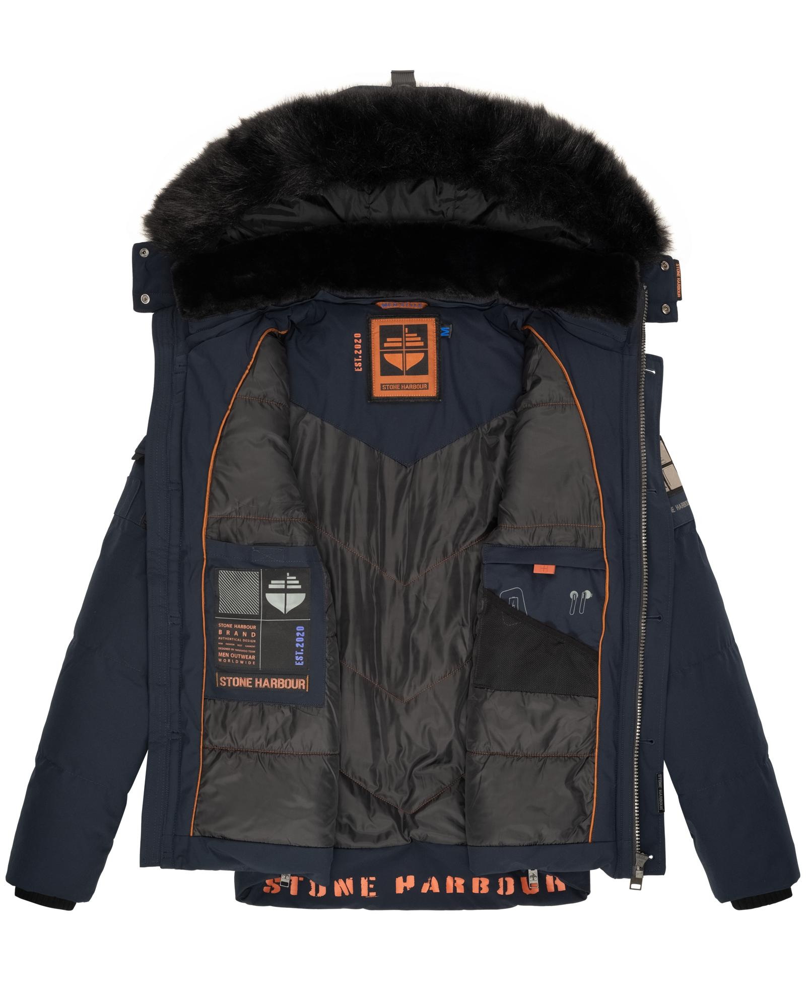 Stone Harbour Winterjacke »Halvaar«, mit Kapuze, stylischer Winterparka mit abnehmbarer Kapuze