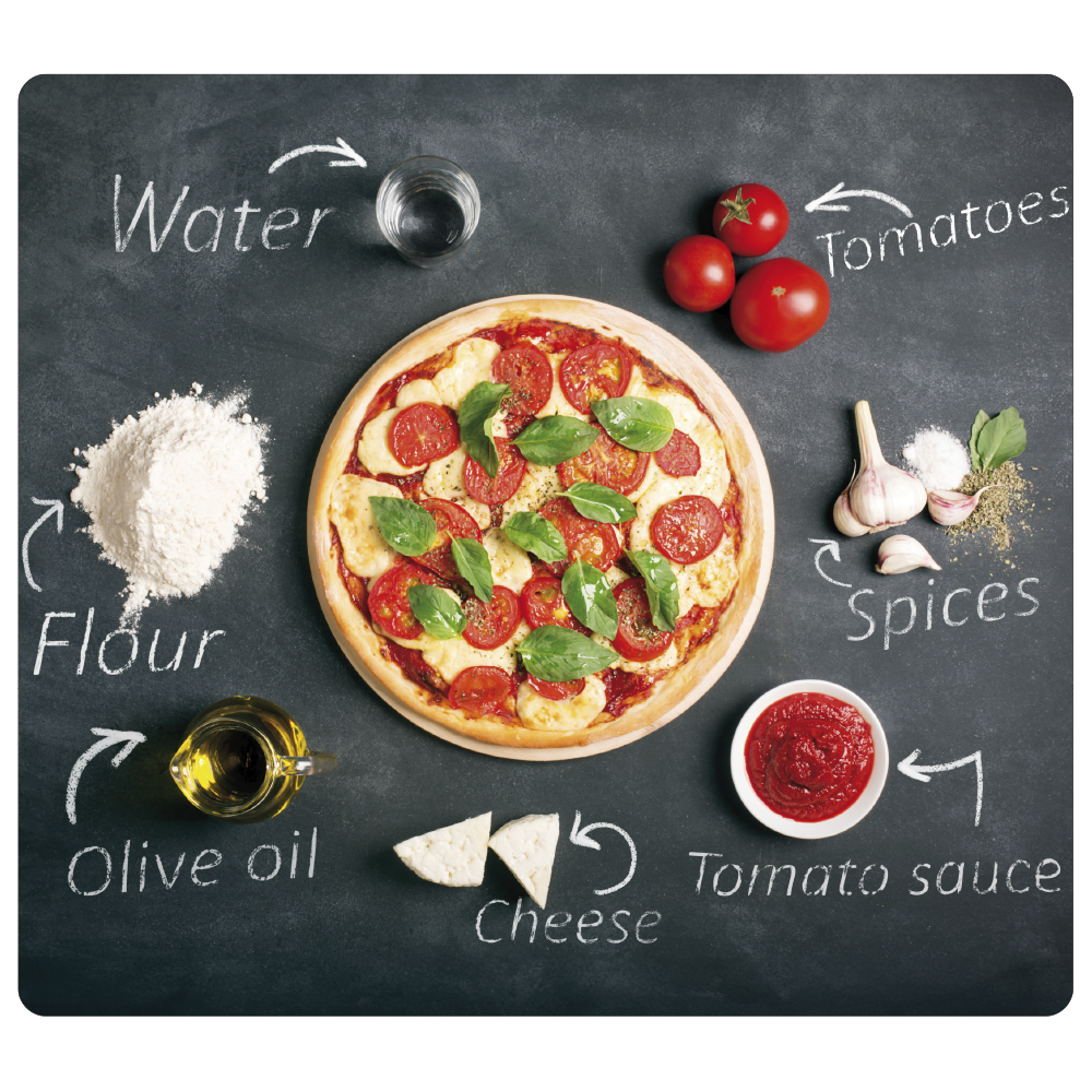 Schneide- und Abdeckplatte »Multi-Glasschneideplatte, Pizza, 56x50 cm«, (1 tlg.),...