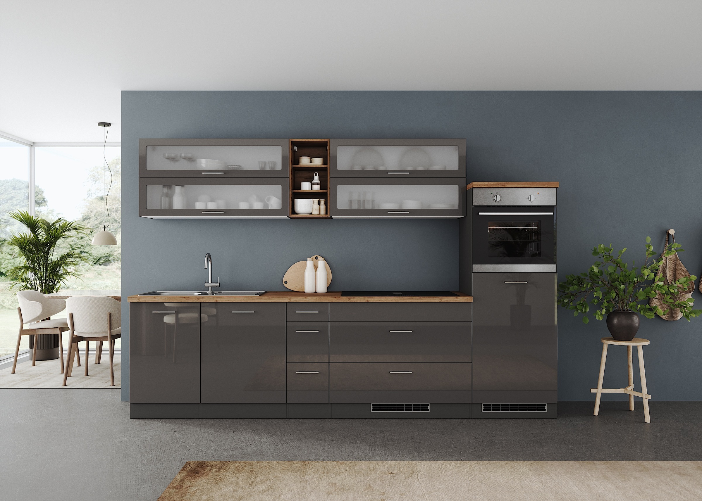 KOCHSTATION Küchenzeile "KS-Milan", Breite 300 cm, wahlweise mit E-Geräten, günstig online kaufen