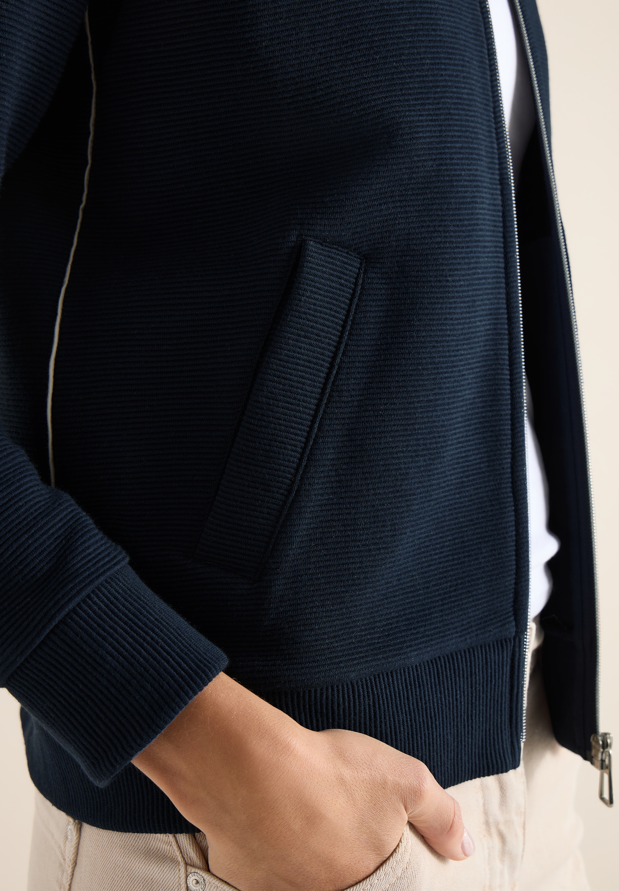 Cecil Sweatjacke mit feiner Ottoman-Struktur