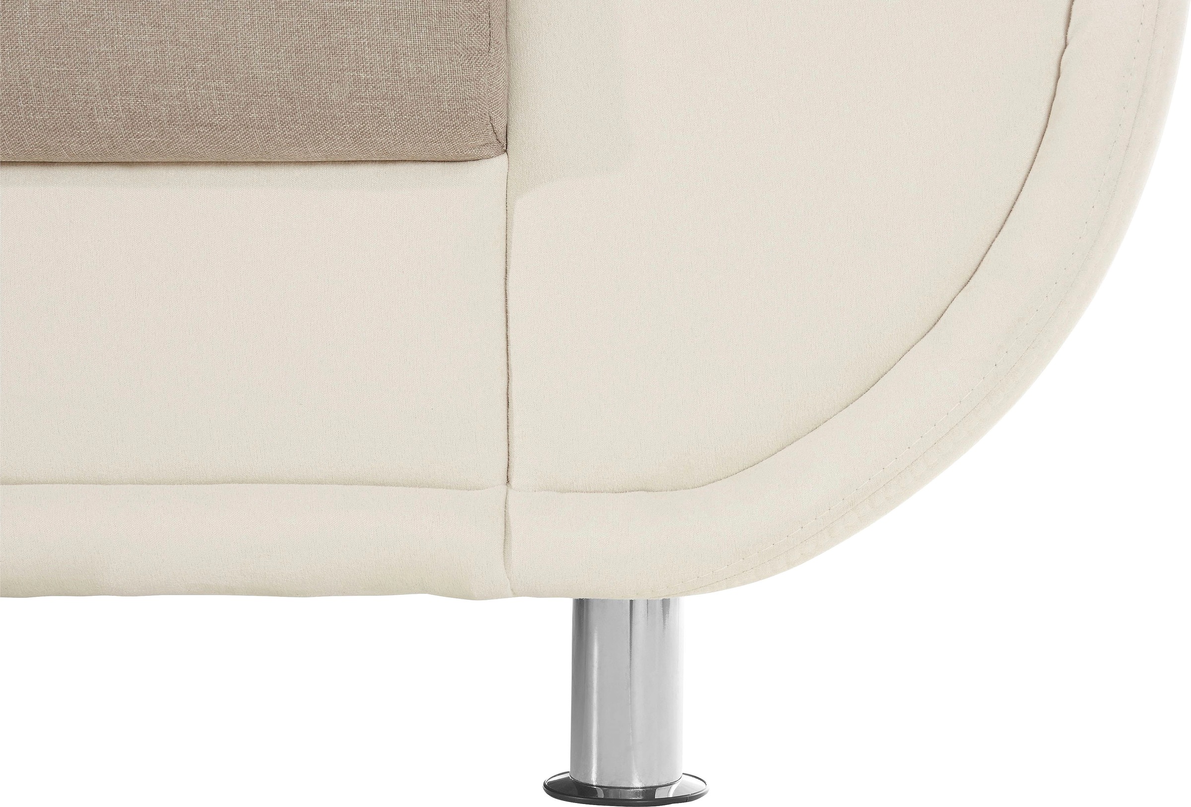 TRENDMANUFAKTUR Ecksofa »Rondo 3, zeitlos und bequem, Materialmix, breite Armlehnen, L-Form«, wahlweise mit Federkern für mehr Komfort, wahlweise mit Bettfunktion