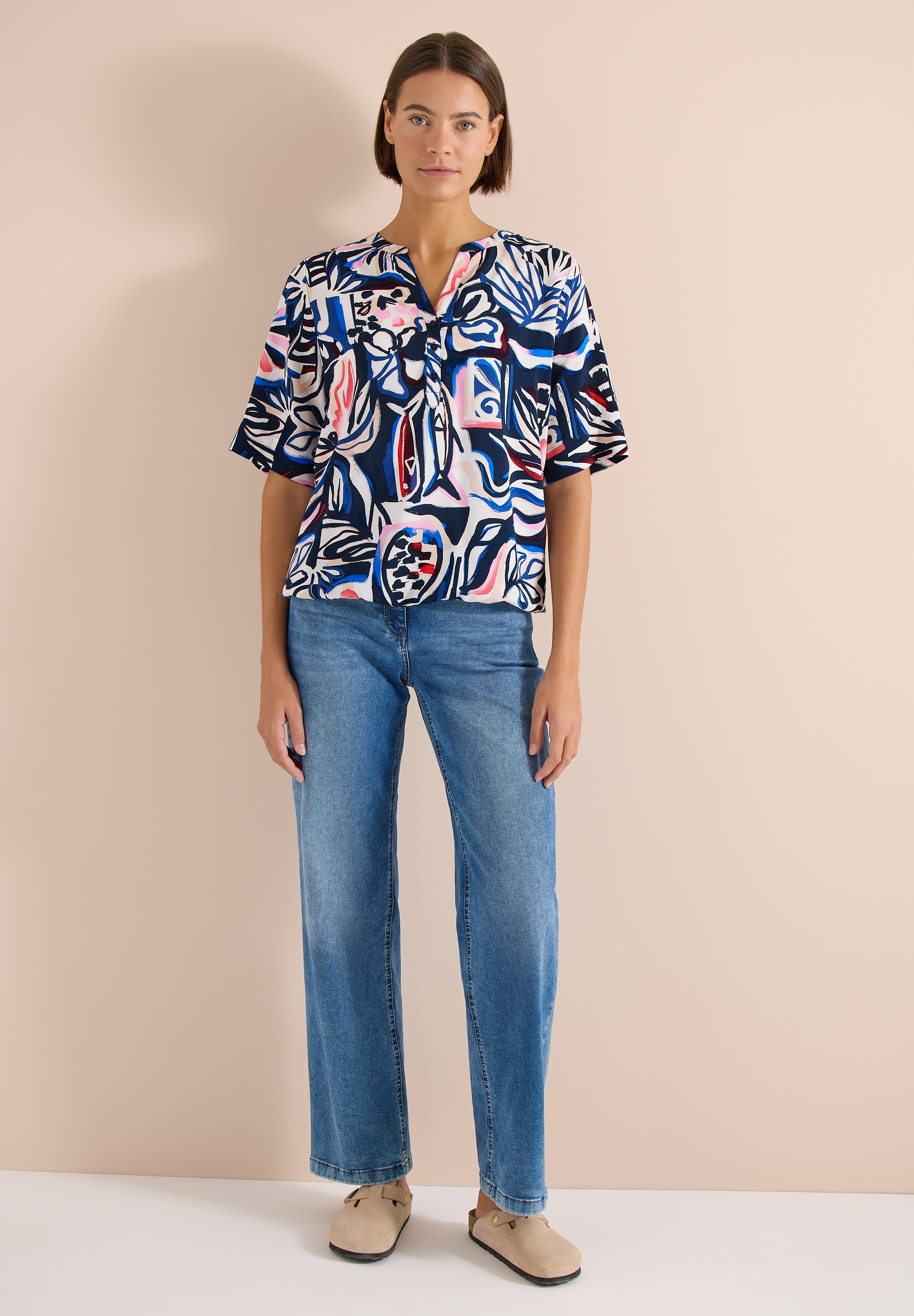 Cecil Kurzarmbluse aus softer Viskose