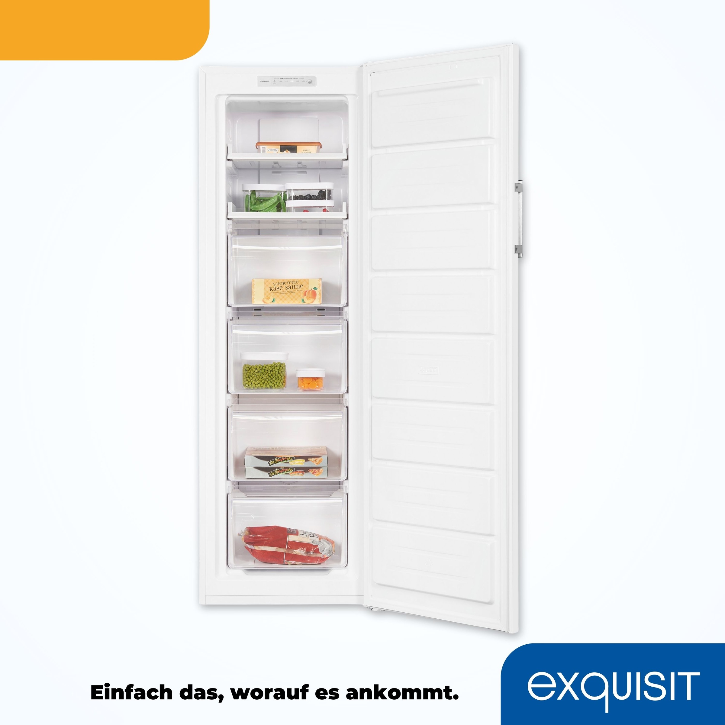 exquisit Gefrierschrank »GS271--H-O40E weiss«, 171 cm hoch, 54 cm breit, Digitale Kontrolle