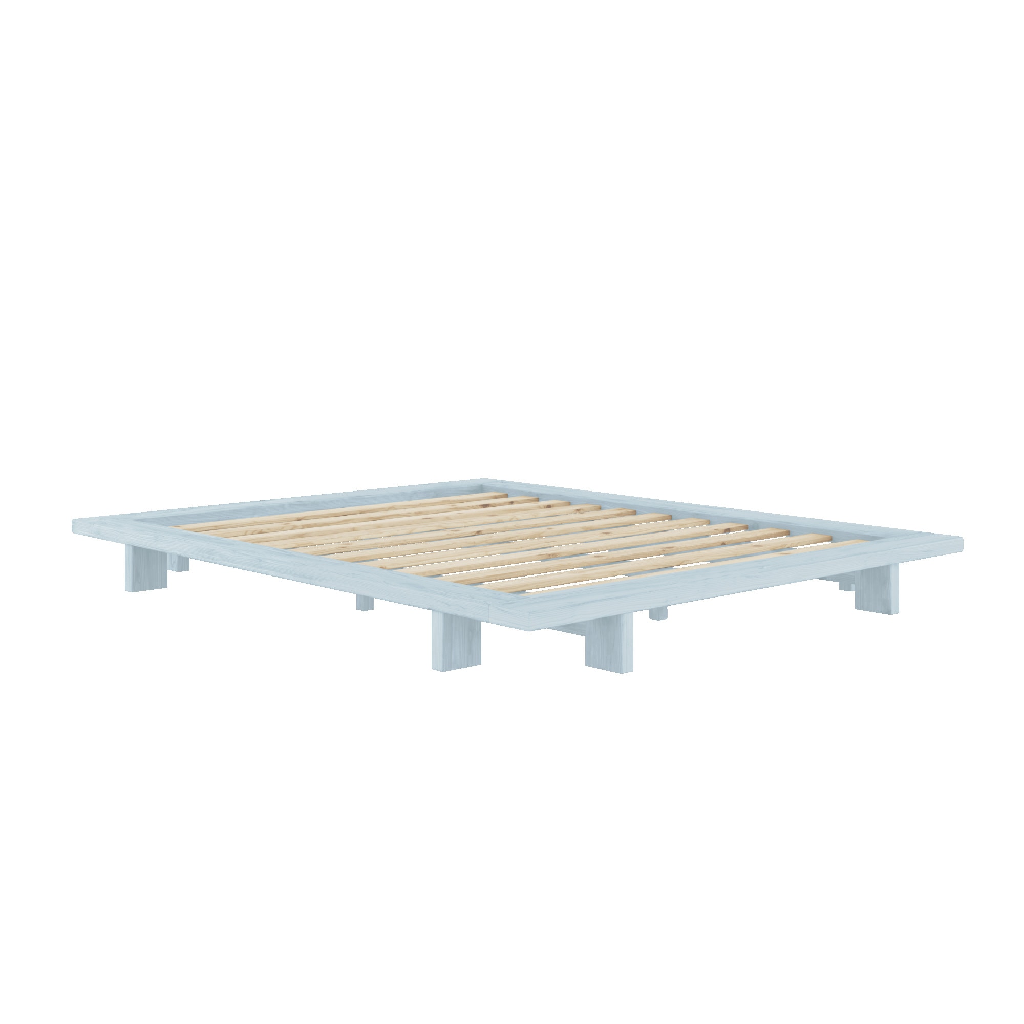 Karup Design Bettgestell »JAPAN BED, Futonbett, Bodenbett, Holzrahmen, Jugendbett, Holzbett«, Massivholzbett mit Lattenrost, Kiefer massiv, Doppelbett ohne Kopfteil