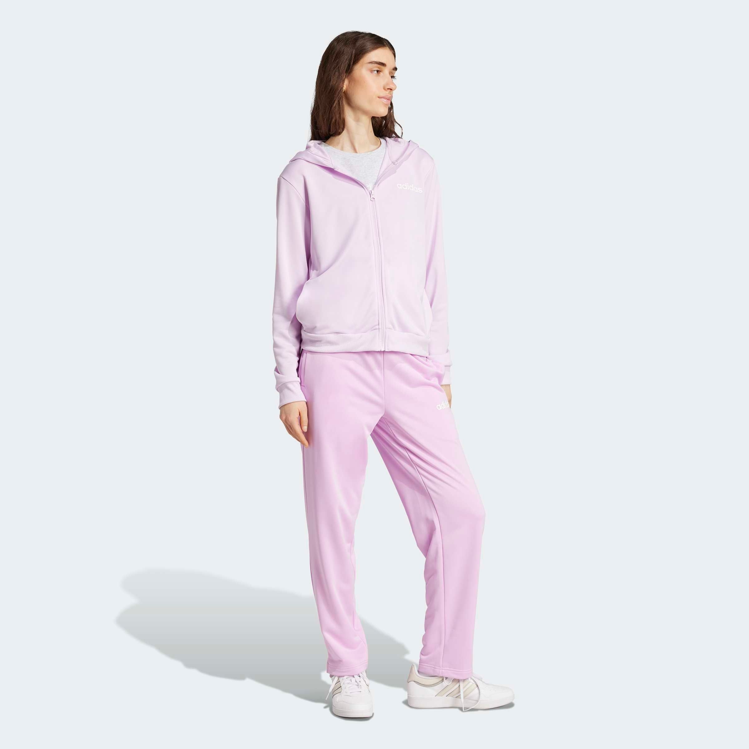 adidas Sportswear Trainingsanzug »W LINEAR TS«, (2 tlg.), Trainingsjacke mit Kapuze, Tracksuit