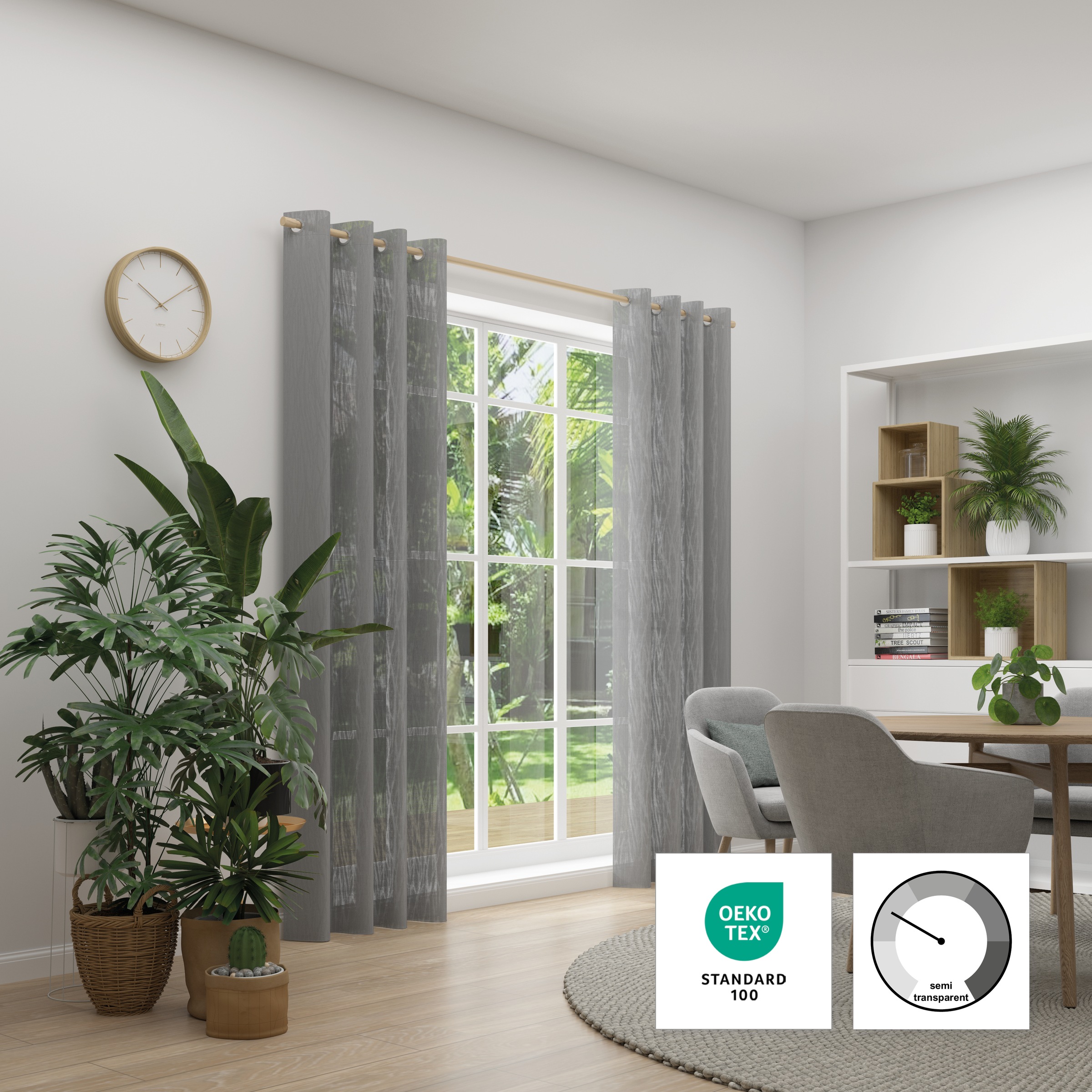 Neutex for you Vorhang "RAYA" Ösen 1 Stk. tlg. Grafische Linienstruktur günstig online kaufen