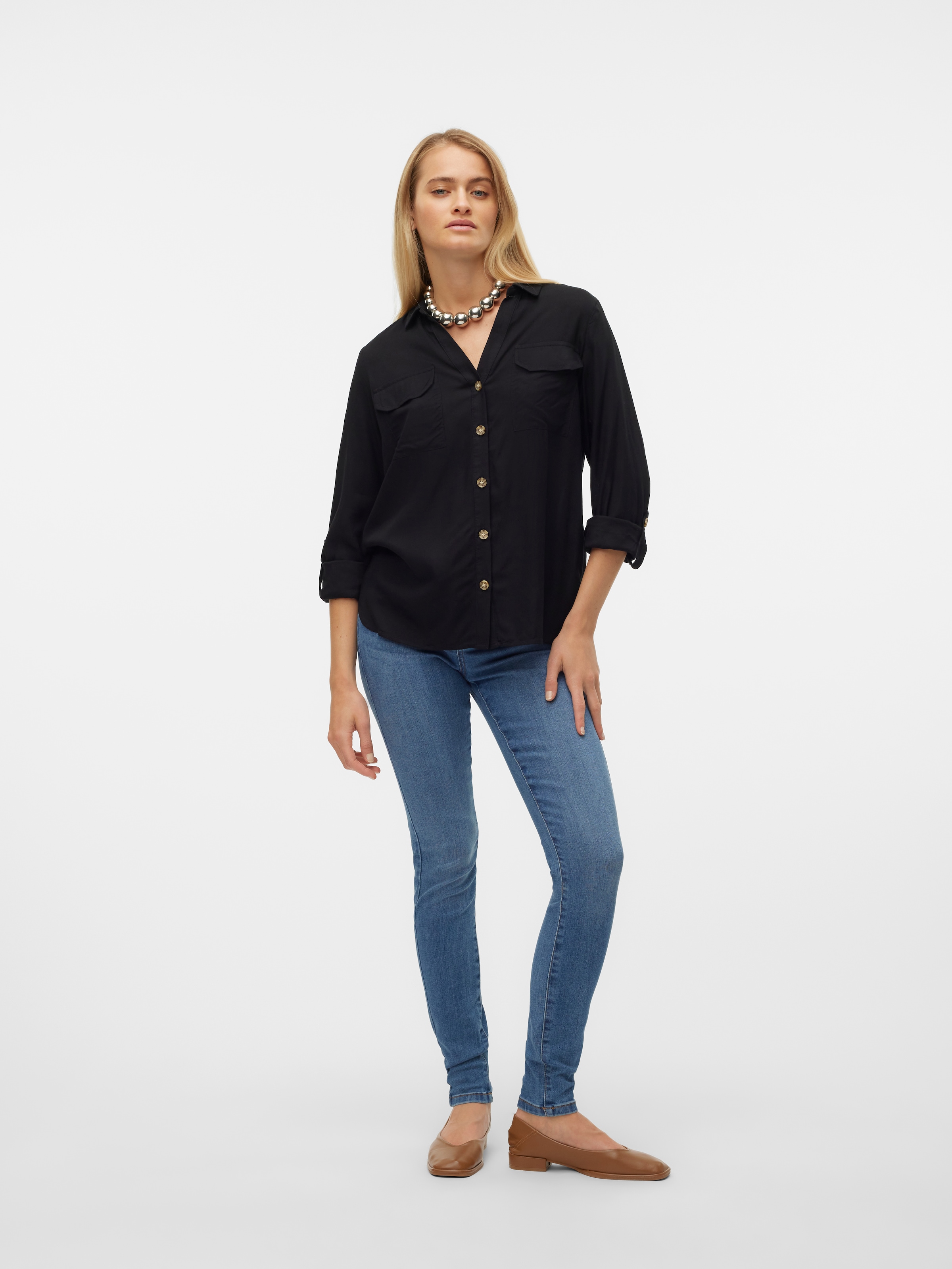 Vero Moda Hemdbluse »VMBUMPY L/S SHIRT NEW WVN GA NOOS« Viskose, regular fit