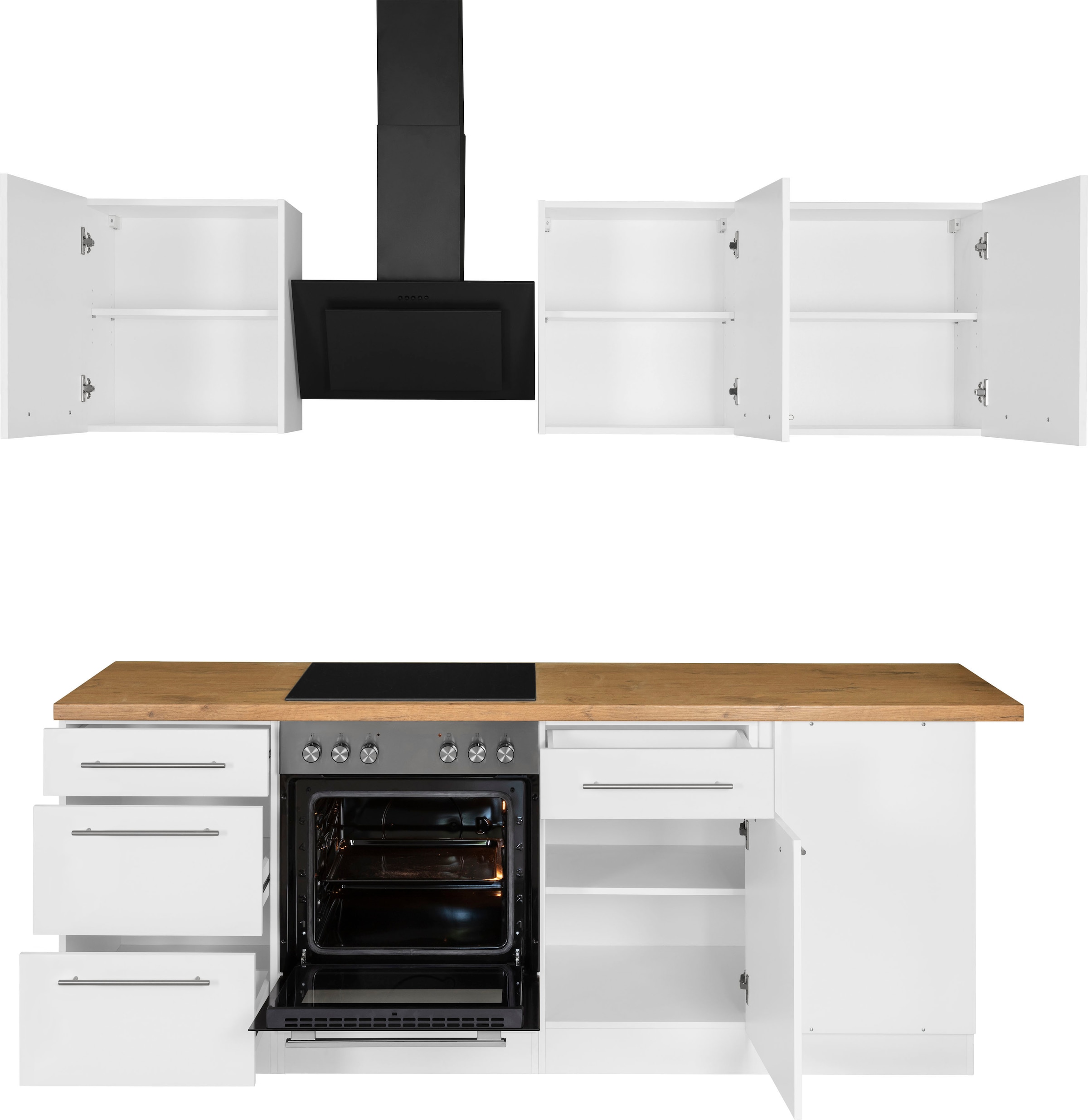 wiho Küchen Winkelküche »Unna«, ohne E-Geräte, Stellbreite 220 x 170 cm