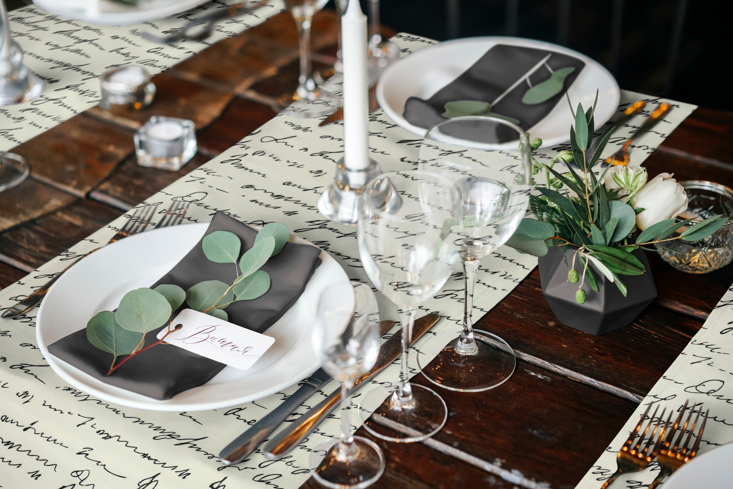 Adam Tischläufer "Scribble" aus Bio-Baumwolle,Made in Germany günstig online kaufen