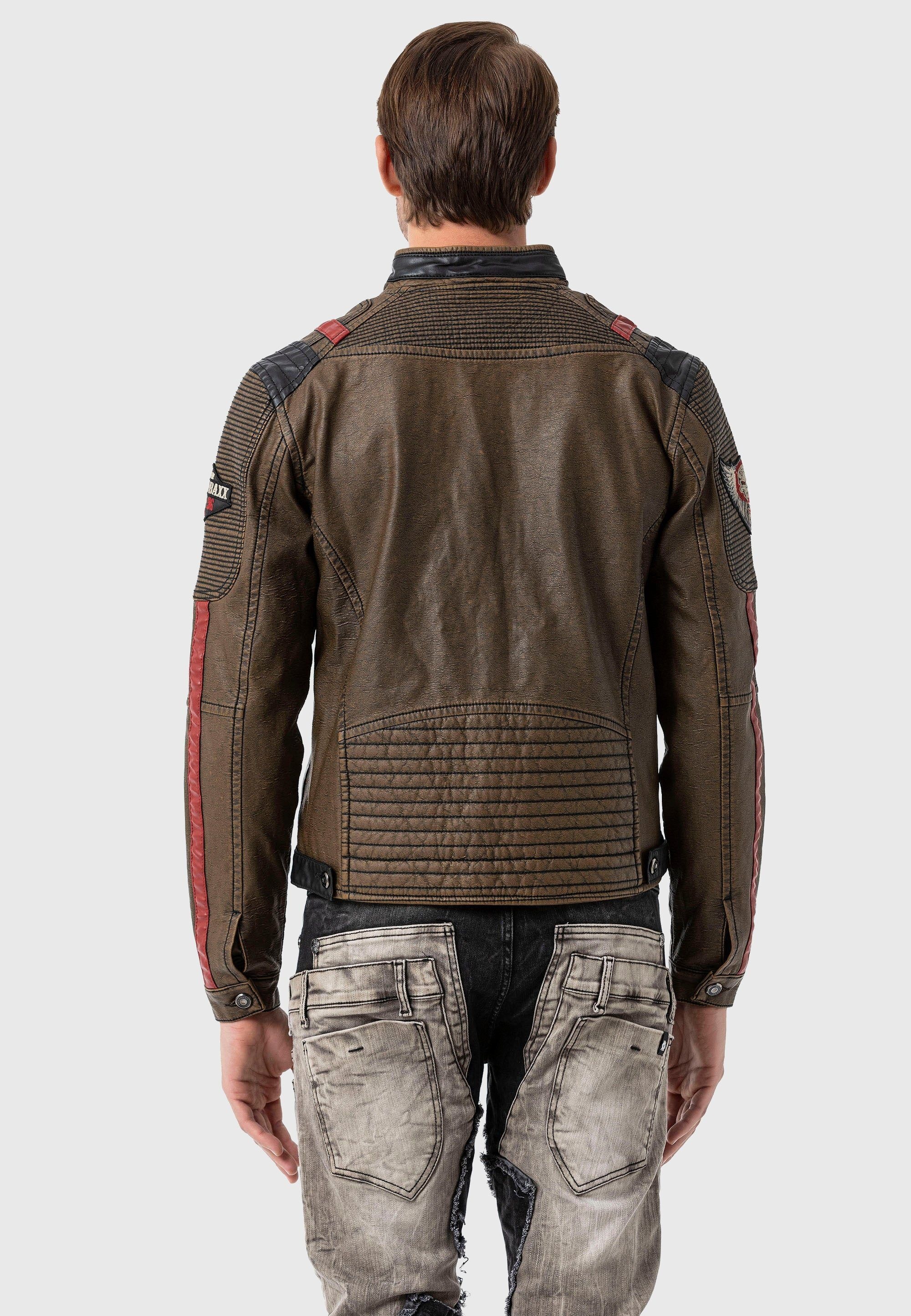 Cipo & Baxx Bikerjacke »Jacke«, ohne Kapuze, im Biker-Look