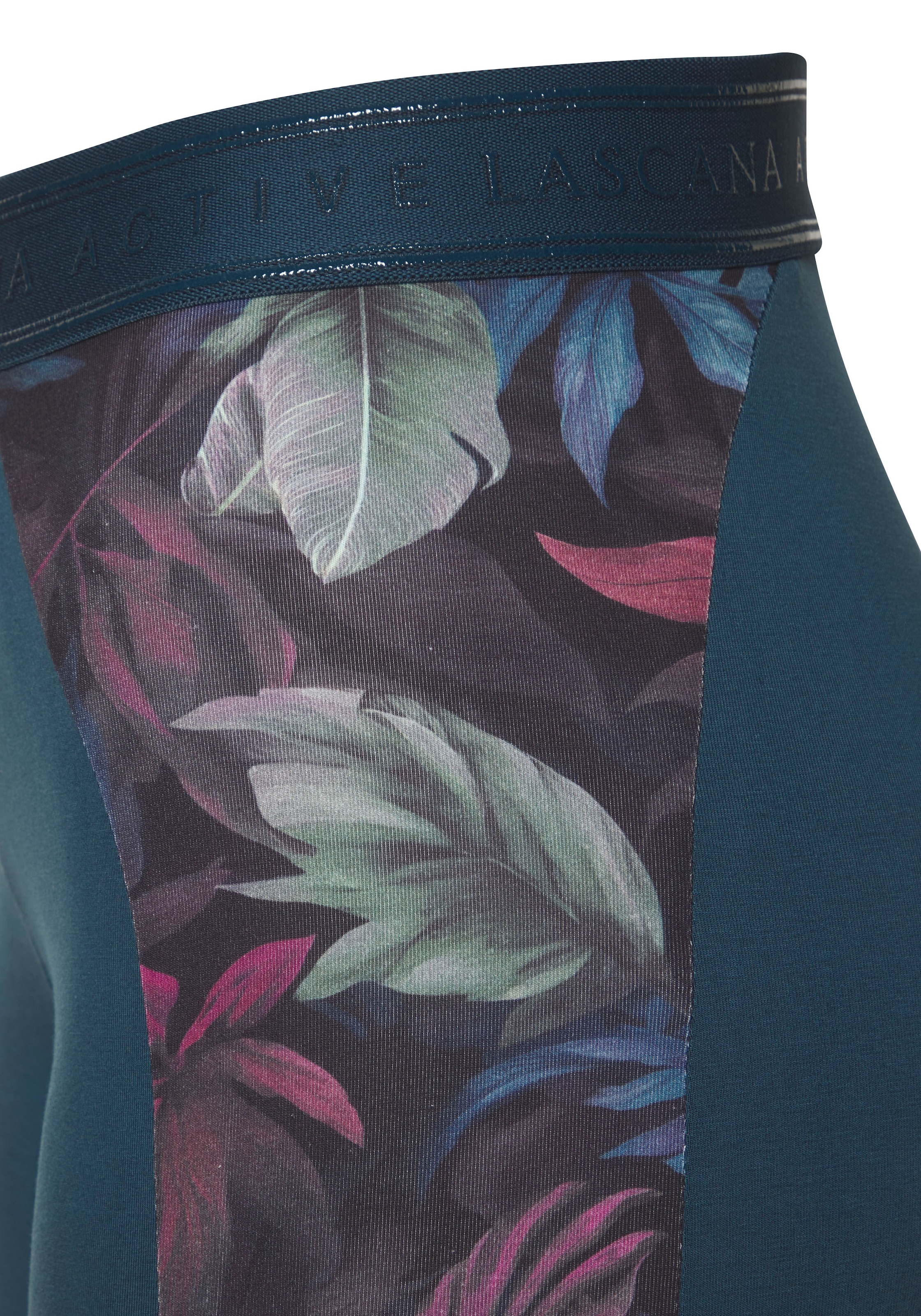 LASCANA ACTIVE Leggings, mit seitlichen floralen Einsätzen