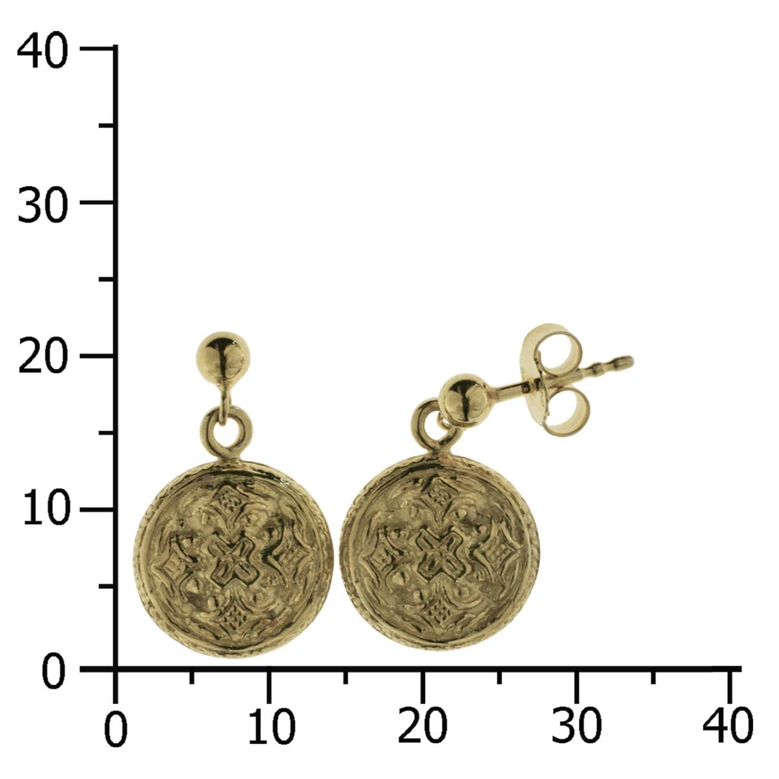 OSTSEE-SCHMUCK Paar Ohrhänger »- Hiddensee 13 mm rund - Gold 333/000 - ,«