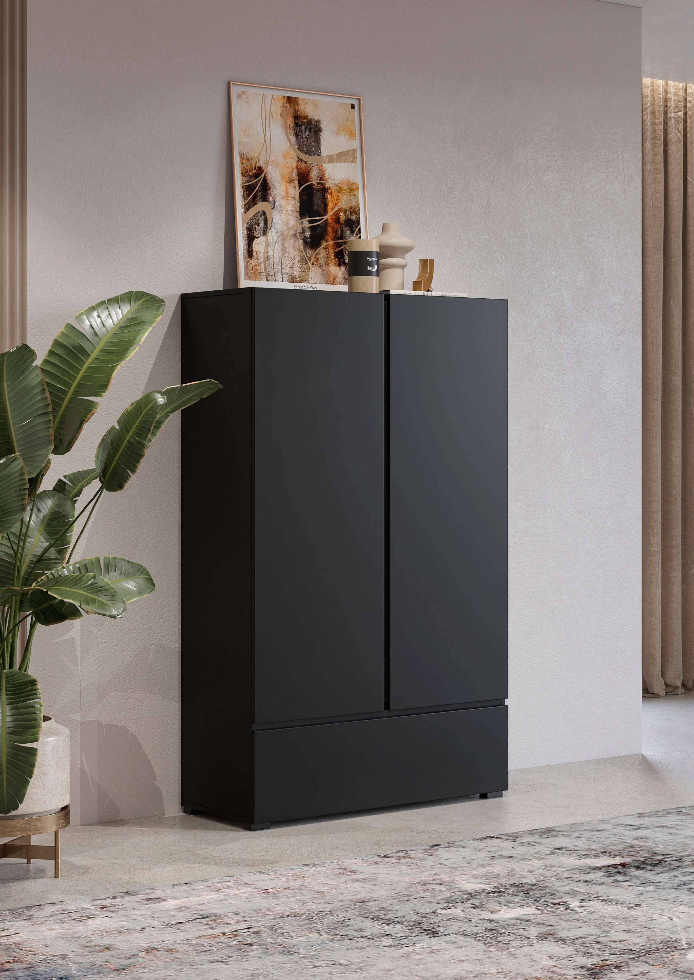 OTTO home Mehrzweckschrank "Cross,Breite 89 cm, Highboard, Universalschrank, Garderobe" Waescheschrank mit viel Stauraum, Einlegeböden verstellbar