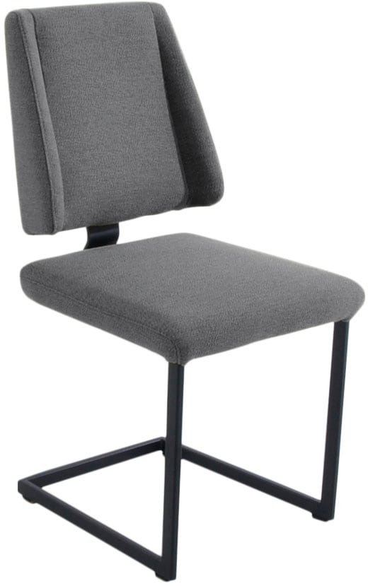 K+W Komfort & Wohnen Esszimmerstuhl "Longbeach, Freischwinger" () 1 Stk.mit Gestell und Abstandshalter in Metall schwarz Struktur, Sitzkomfort
