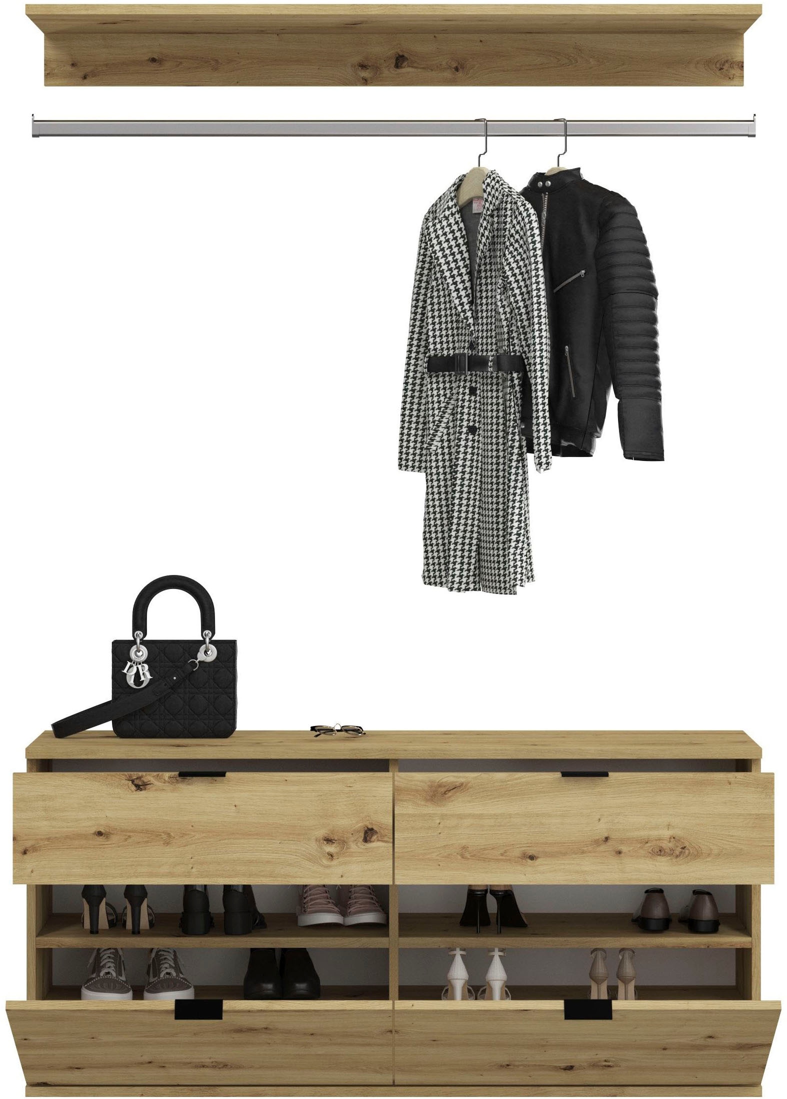 INOSIGN Garderoben-Set »Trondheim, Breite 243 cm, 5-teilig, bestehend aus:« Set, 4 Stk. tlg.