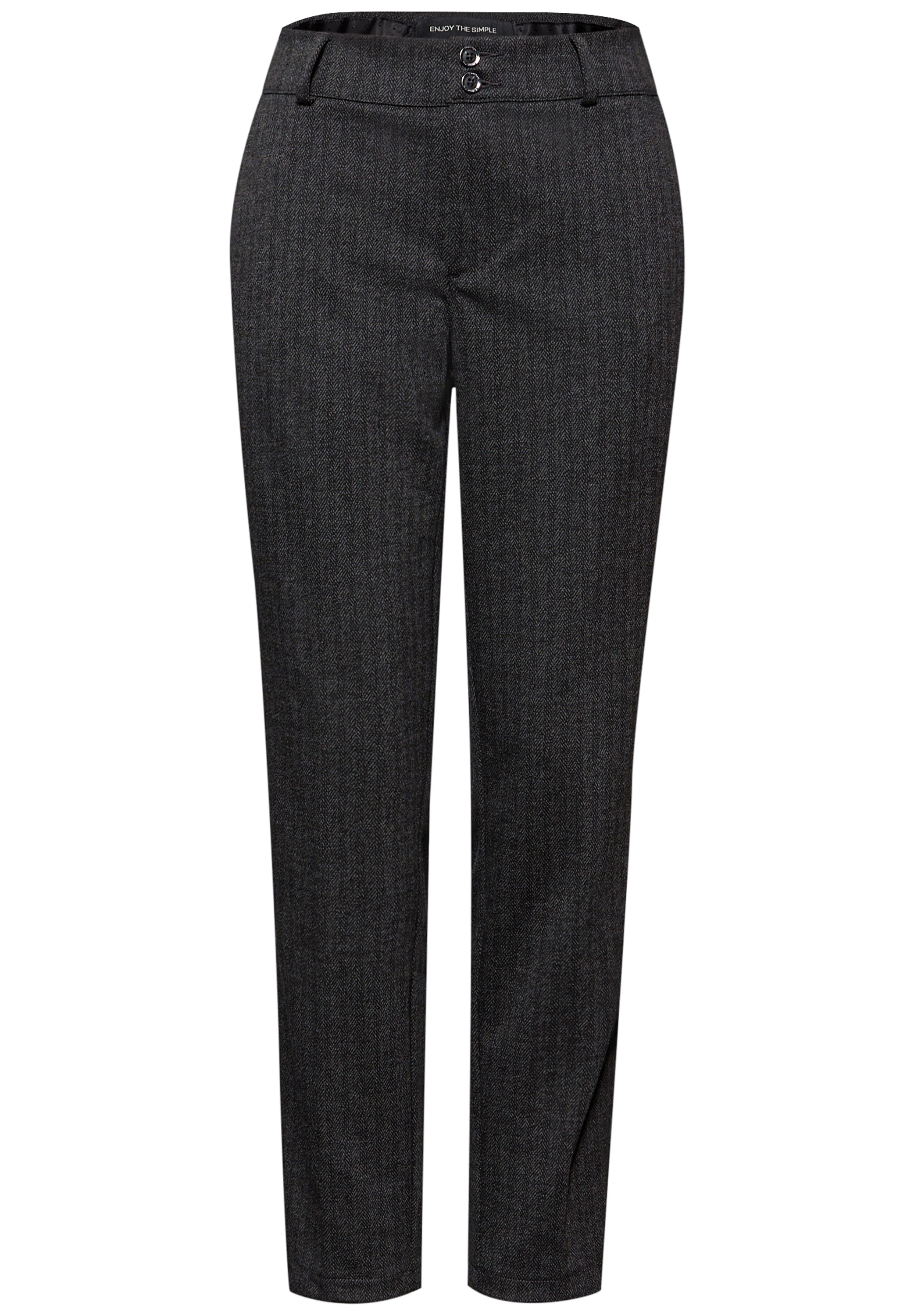 STREET ONE Chinohose  mit Fischgratmuster