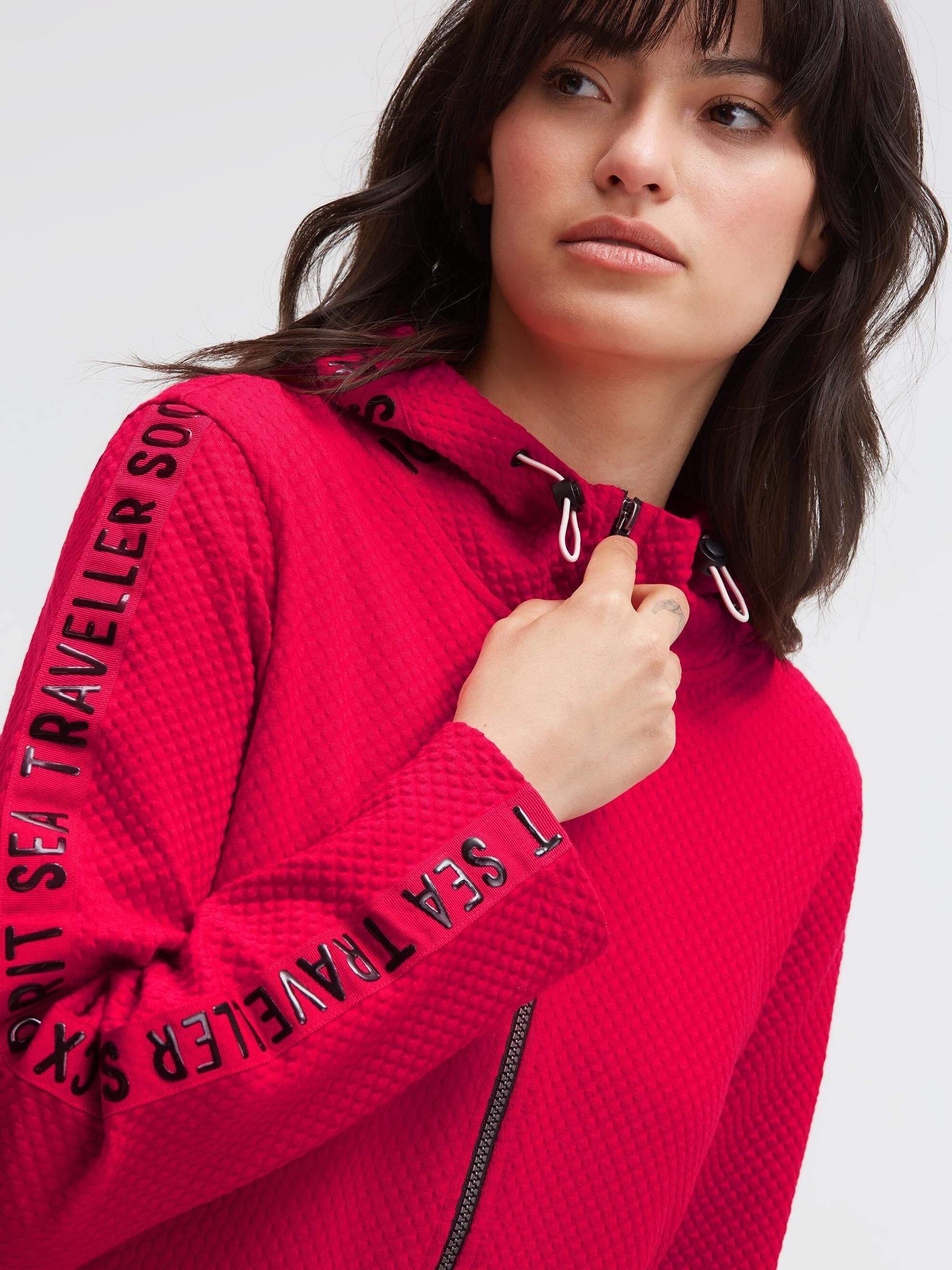 SOCCX Kapuzensweatjacke mit verstellbarer Kapuze