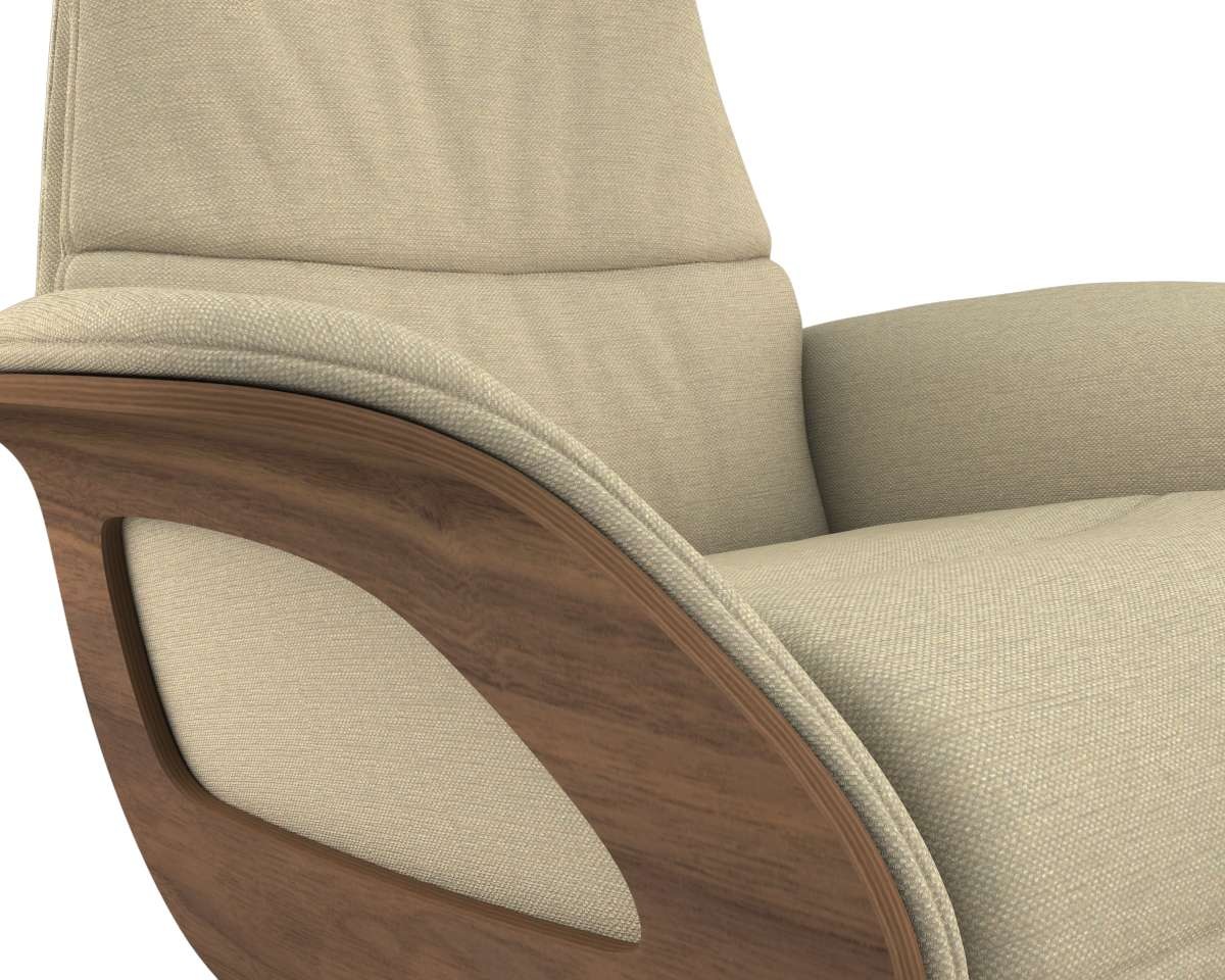 FLEXLUX Relaxsessel »Clement elektrischer Funktionsessel«, Größe M, Rücken & Fußteil elektrisch, Akku, Arml. Walnuss, Fuß schwarz