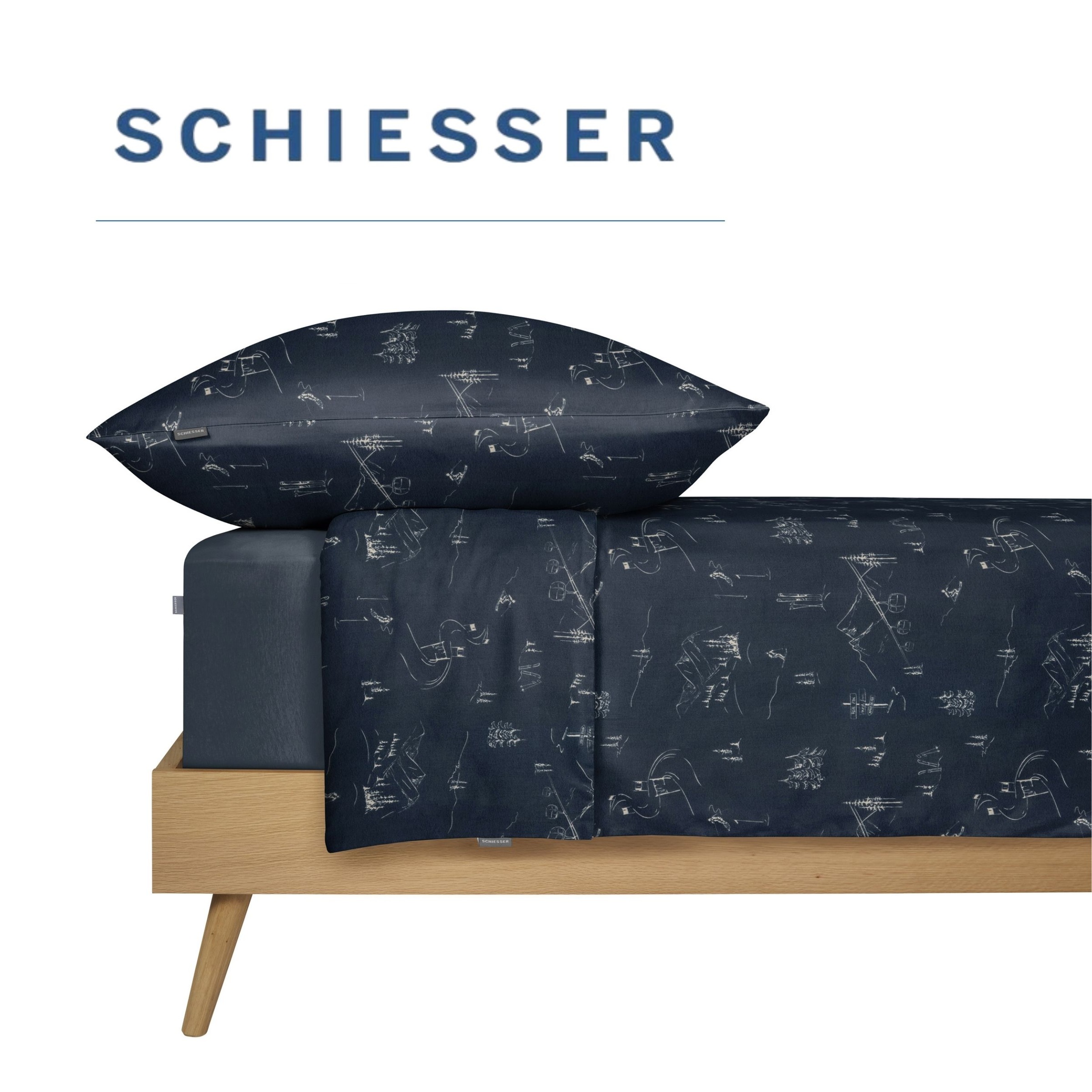 Schiesser Bettwäsche »Skiing aus weicher Baumwolle mit Winterprint« 2 OEKO-TEX® MADE IN GREEN