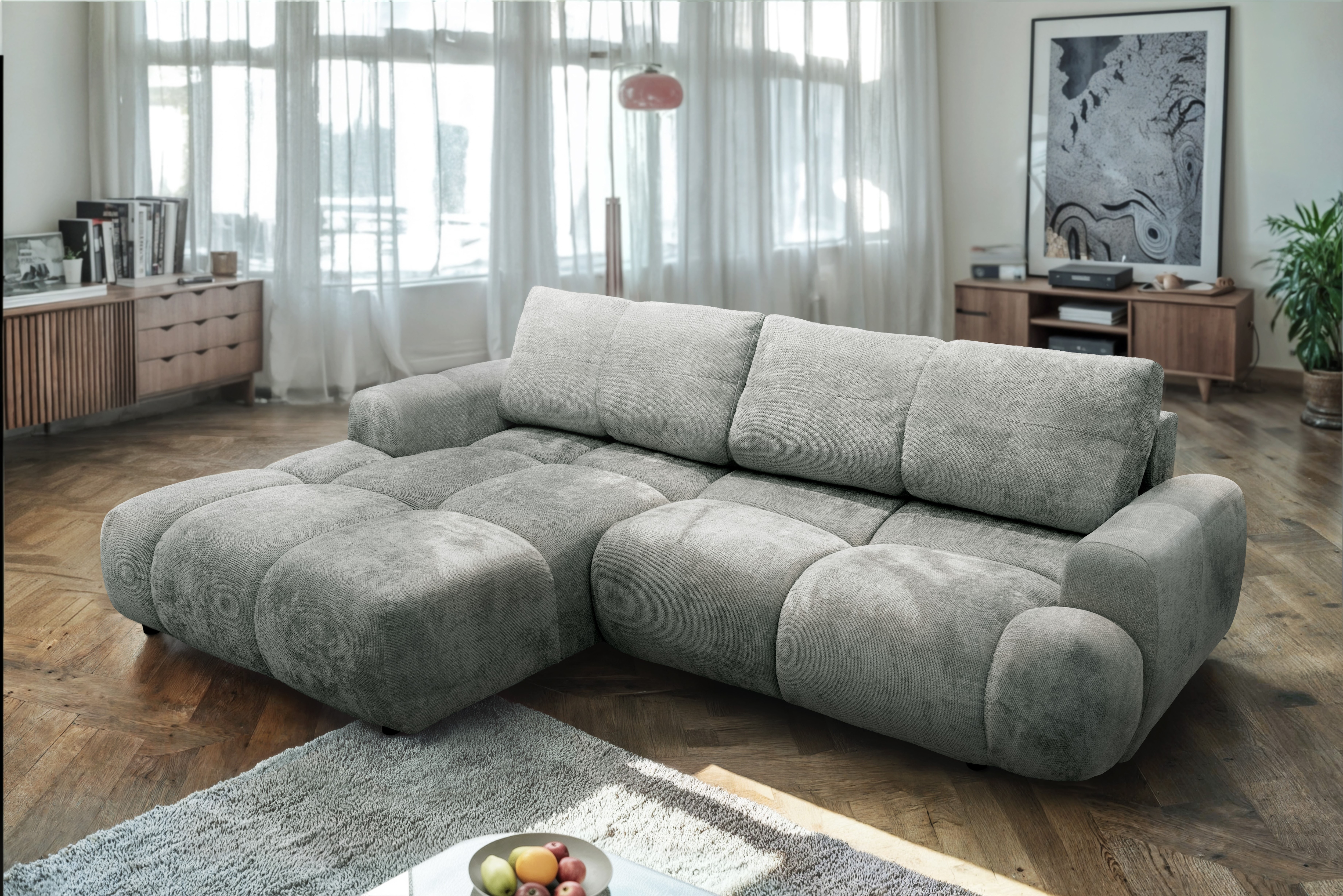 exxpo - sofa fashion Ecksofa inkl. Bettfunktion und Bettkasten,toller Sitzkomfort, Steppung im Sitz